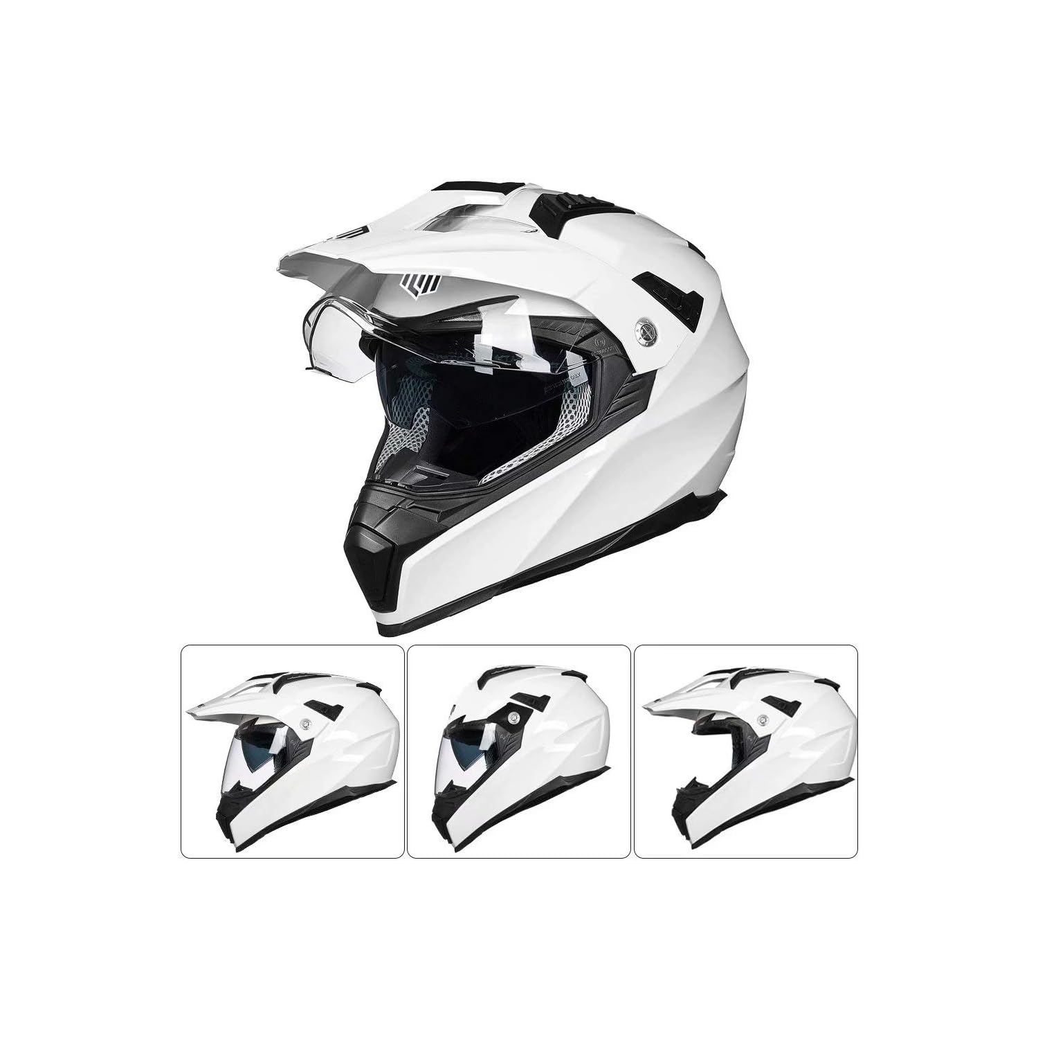 Open Box –ILM Off-Road Motorcycle Dual Sport Helmet Full Face Visor Model 606V