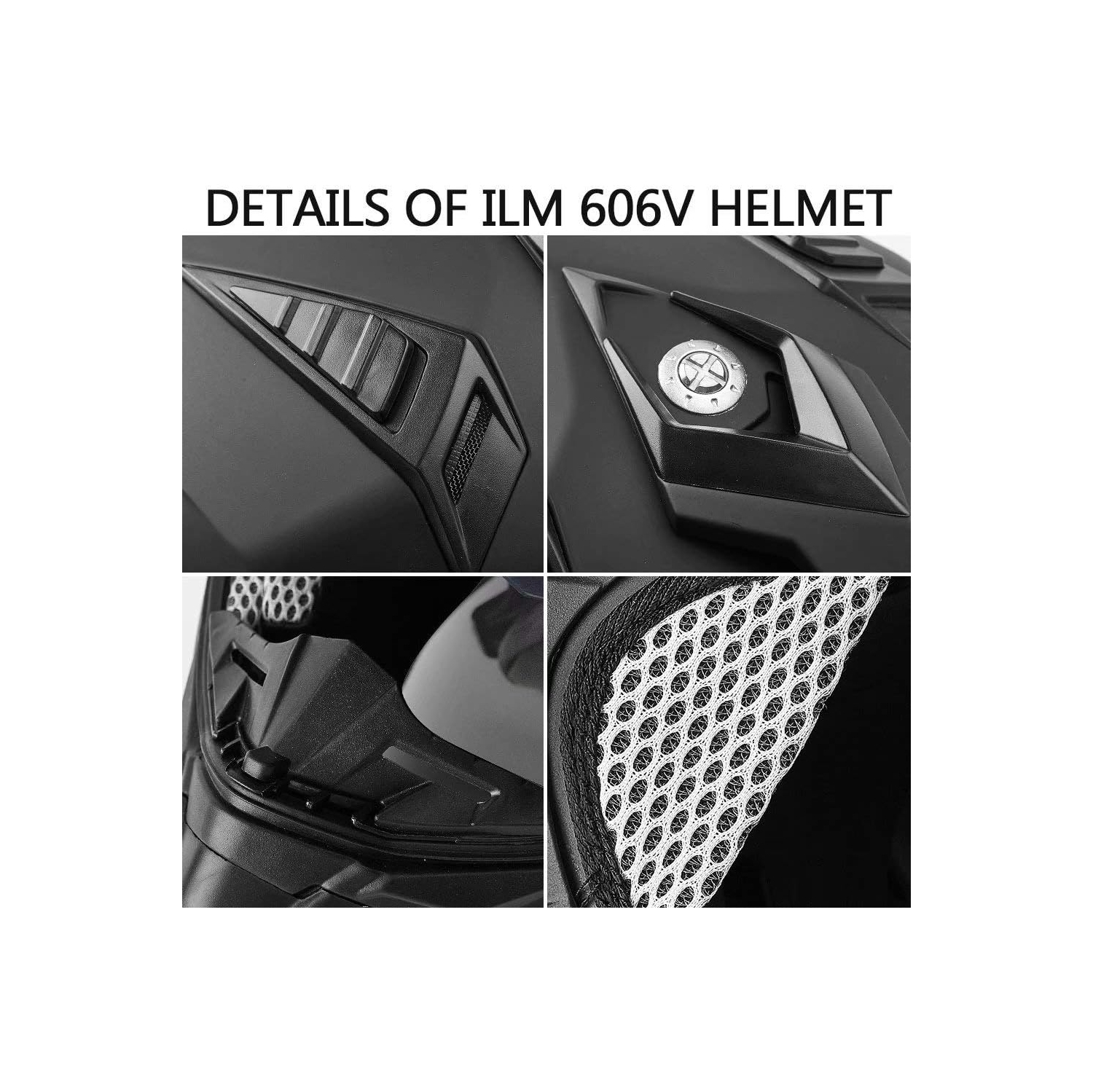 Open Box –ILM Off-Road Motorcycle Dual Sport Helmet Full Face Visor Model 606V