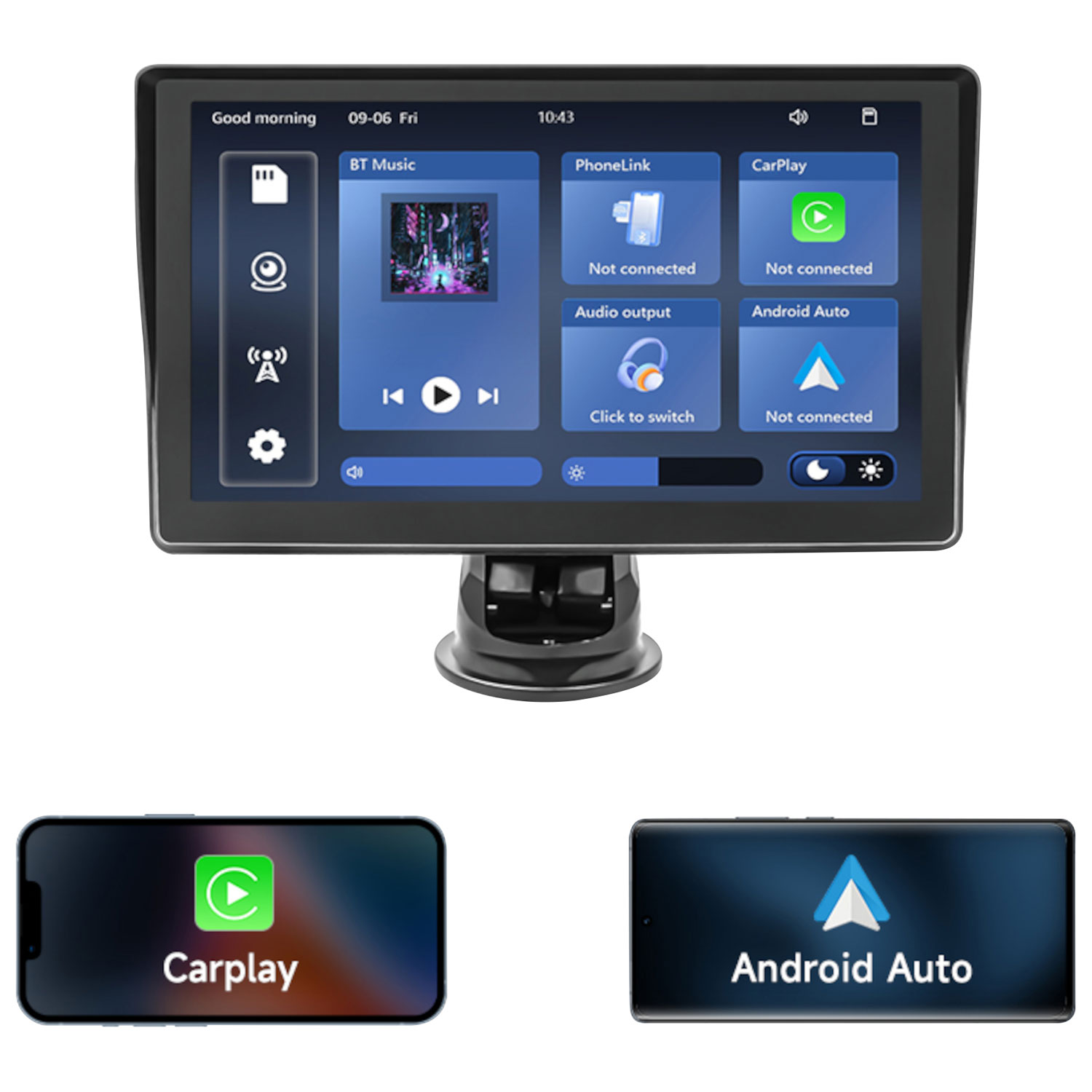 NüPower Series 7" Wireless CarPlay & Android Auto Vehicle Smart Display - Only at Best Buy