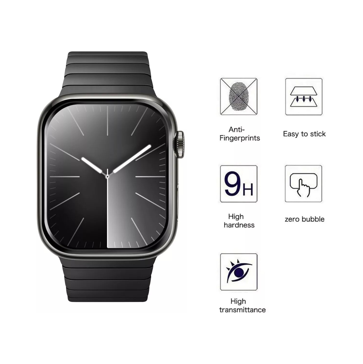 [2 packs] Protecteur d'écran incurvé 3D à couverture complète de CSmart pour Apple Watch iWatch 10, 46&nbsp;mm