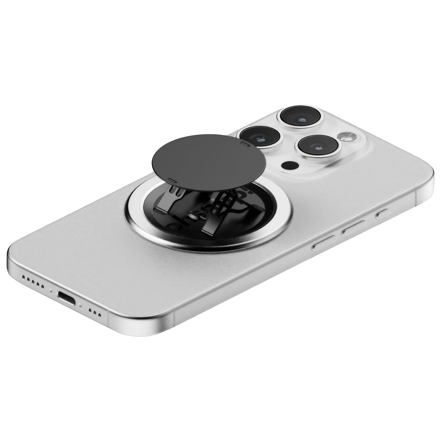 ohsnap! Snap 4 Luxe MagSafe Universal Cell Phone Expanding Grip & Stand - Pure Silver