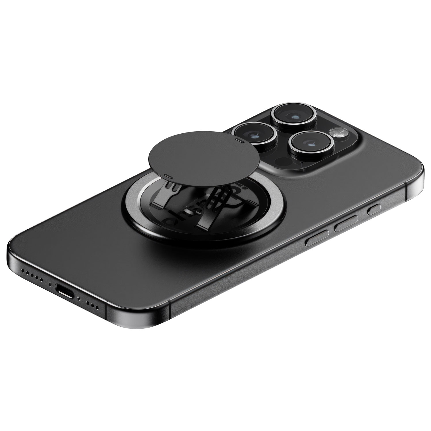 ohsnap! - Support/prise extensible universel Snap 4 Luxe avec MagSafe pour téléphone cellulaire - Noir volcanique