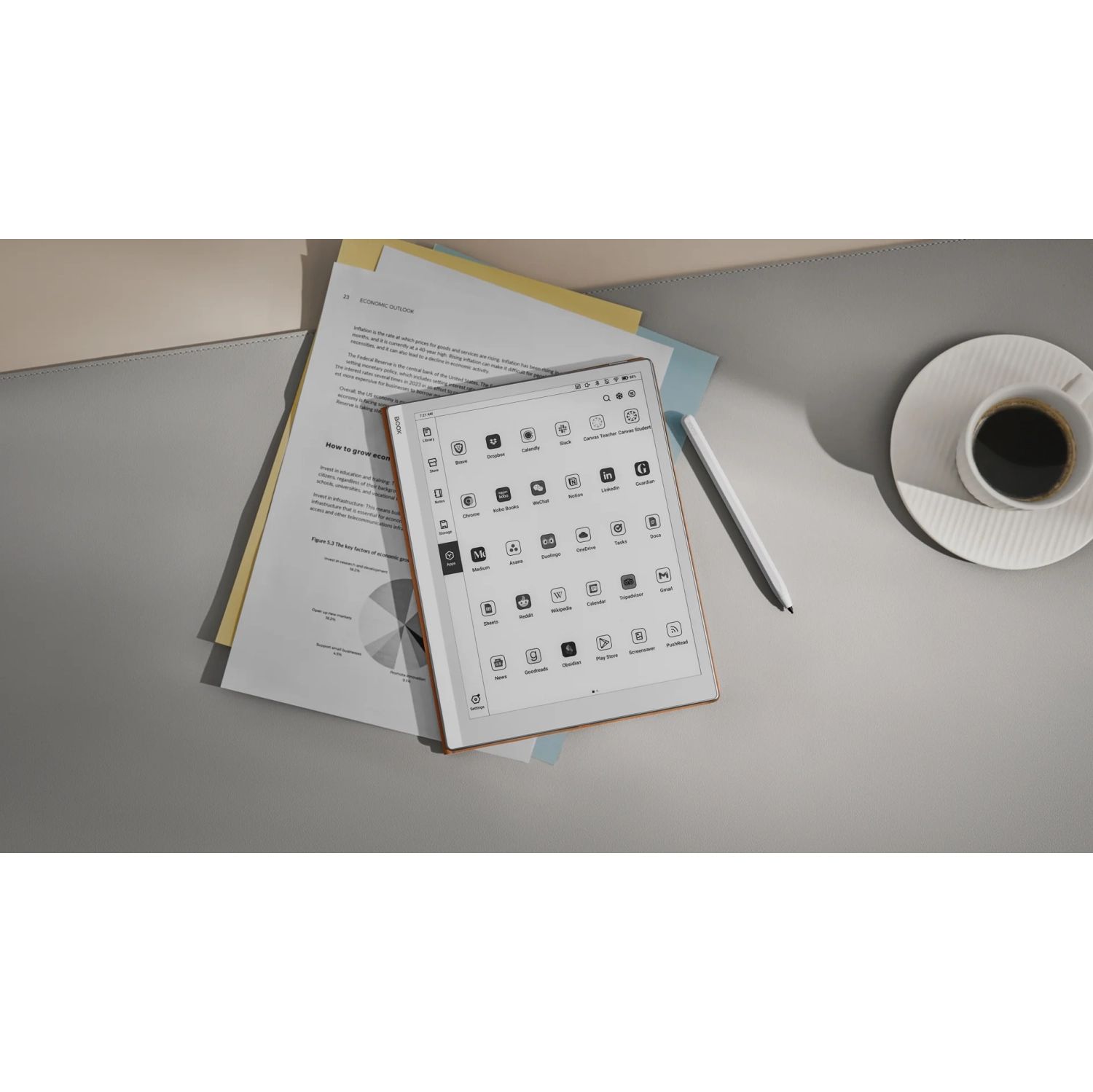 Boox Go 10.3&nbsp;: Tablette à encre électronique monochrome 10,3&nbsp;po | 4G 64G 300 ppp | Stylet et prise de notes | Pas de lumière frontale