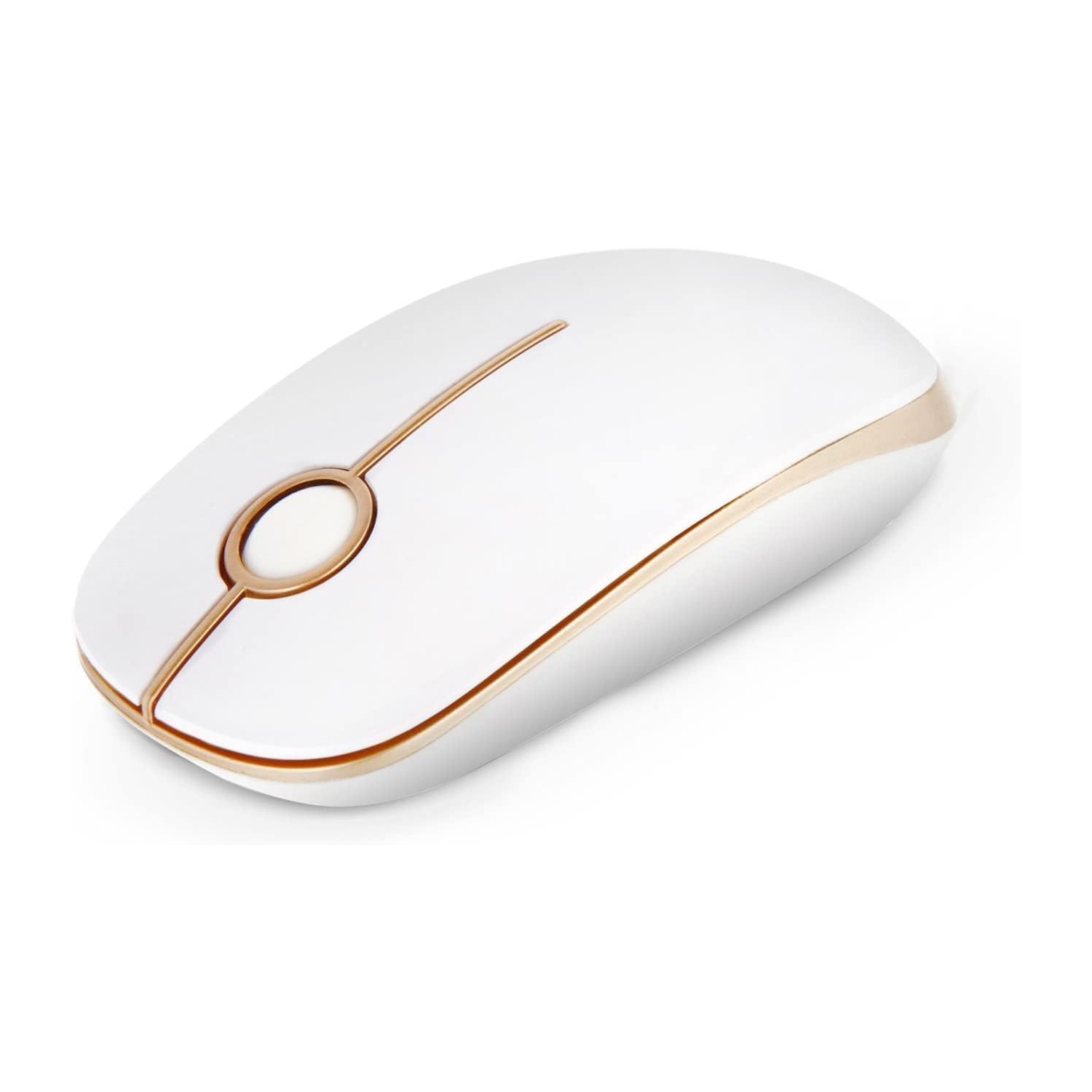 Wireless Mouse,2.4G Slim Portable Computer Mice with Nano Receiver for Computer, Notebook, Laptop, White and Gold