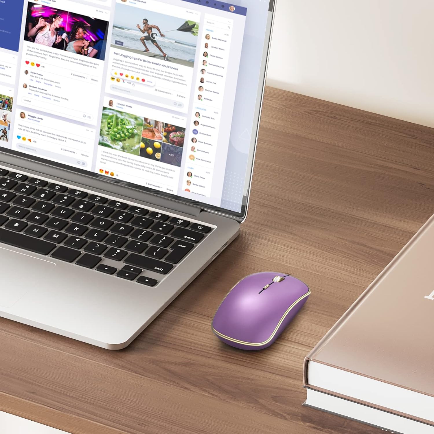 2.4G Computer Mouse Wireless, Silent Wireless Mouse, Portable Ergonomic Wireless Mouse with 5 Adjustable DPI Levels, Cordless Mouse for Desktop,