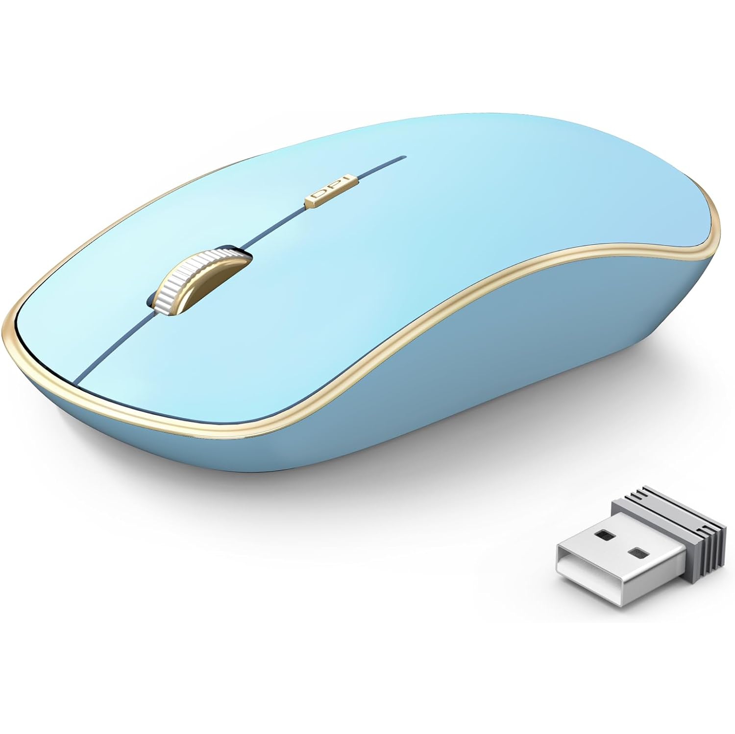 2.4G Computer Mouse Wireless, Silent Wireless Mouse, Portable Ergonomic Wireless Mouse with 5 Adjustable DPI Levels, Cordless Mouse for Desktop,