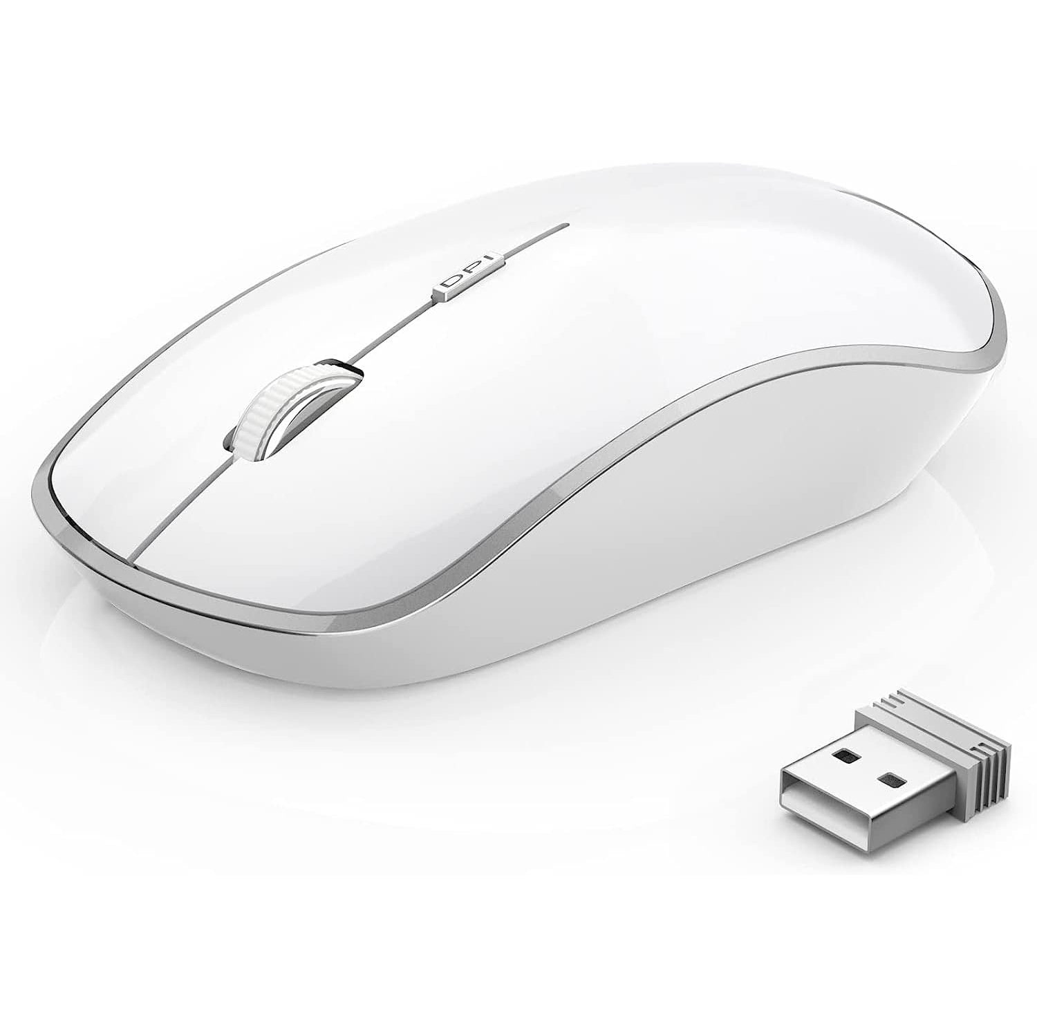 2.4G Computer Mouse Wireless, Silent Wireless Mouse, Portable Ergonomic Wireless Mouse with 5 Adjustable DPI Levels, Cordless Mouse for Desktop,