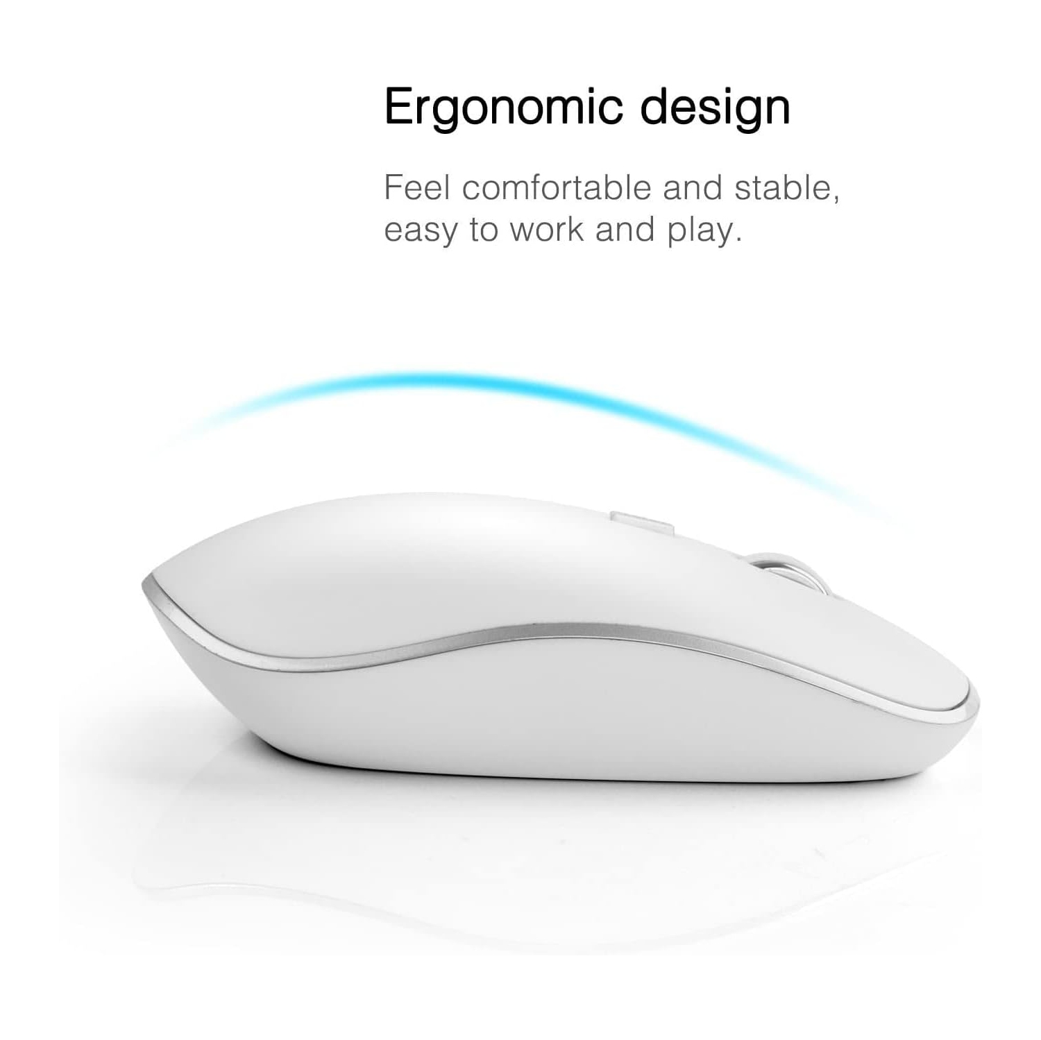 2.4G Computer Mouse Wireless, Silent Wireless Mouse, Portable Ergonomic Wireless Mouse with 5 Adjustable DPI Levels, Cordless Mouse for Desktop,