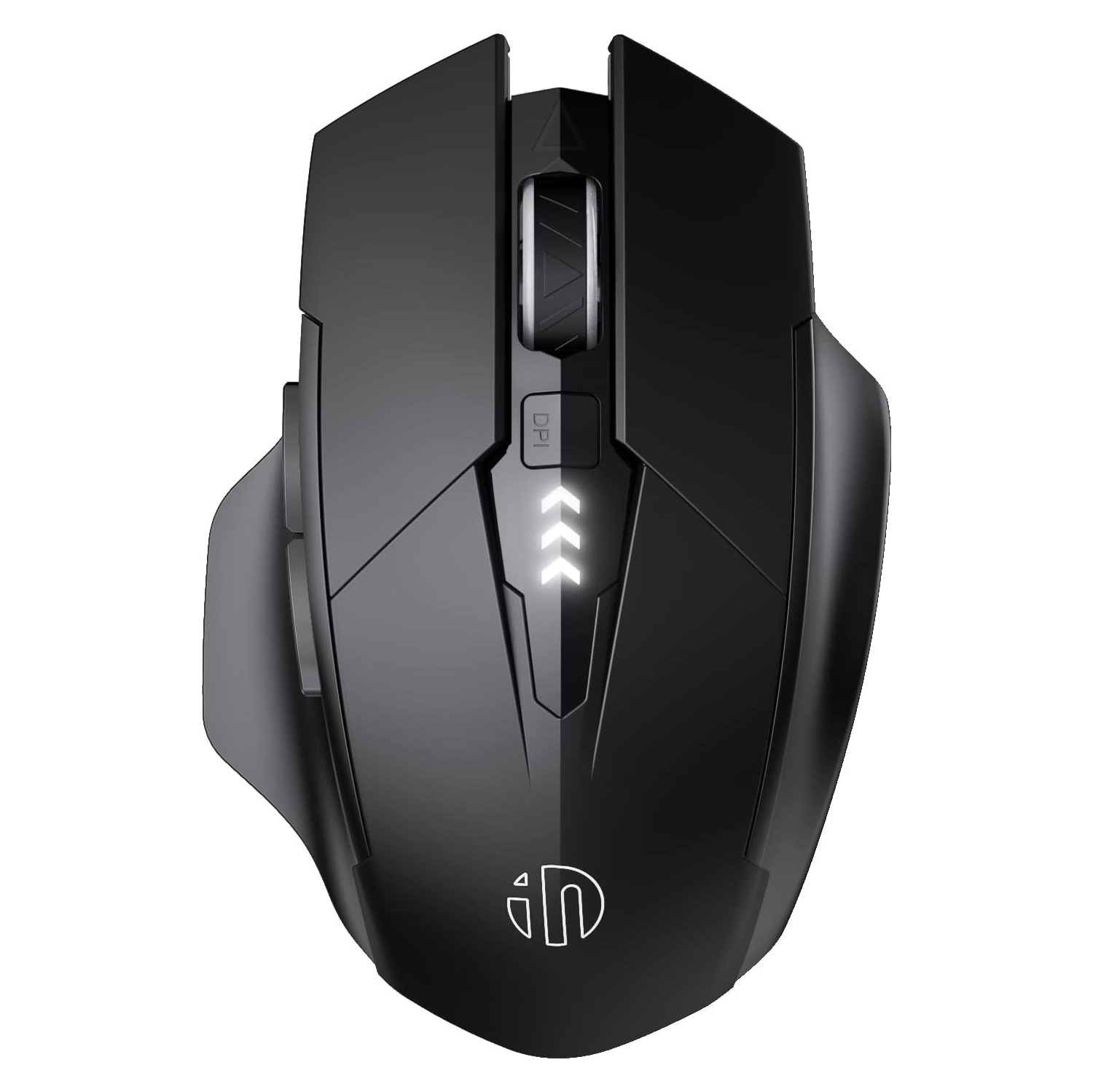 Bluetooth Mouse Wireless Rechargeable Mecha Mouse for Multi-Device, Battery Visible Computer Mouse, Black-bt+led+pro