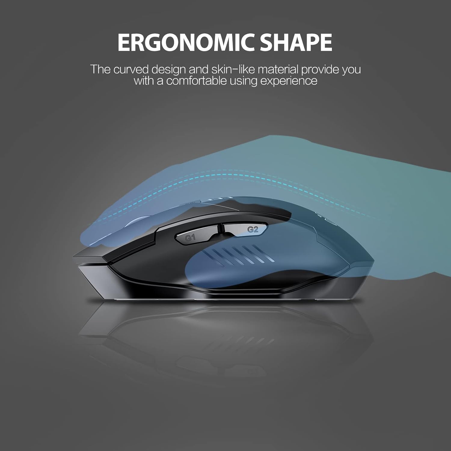 Bluetooth Mouse Wireless Rechargeable Mecha Mouse for Multi-Device, Battery Visible Computer Mouse, Black-bt+led+pro