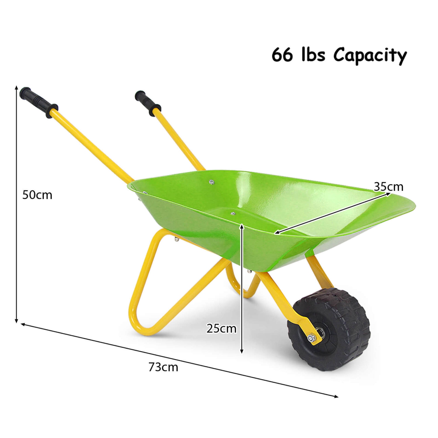 Kids Metal Wheelbarrow Children's Size Ourdoor Garden Backyard Play Toy