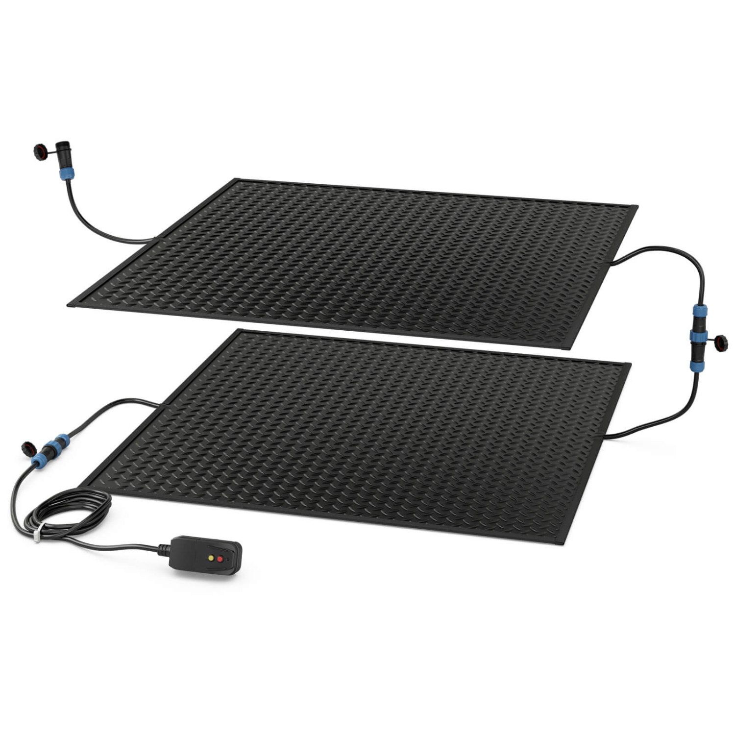 Costway 2 PCS 30" x 30" Heated Snow Melting Mat with 3 in/h Speed Non-Slip Rubber Walkway