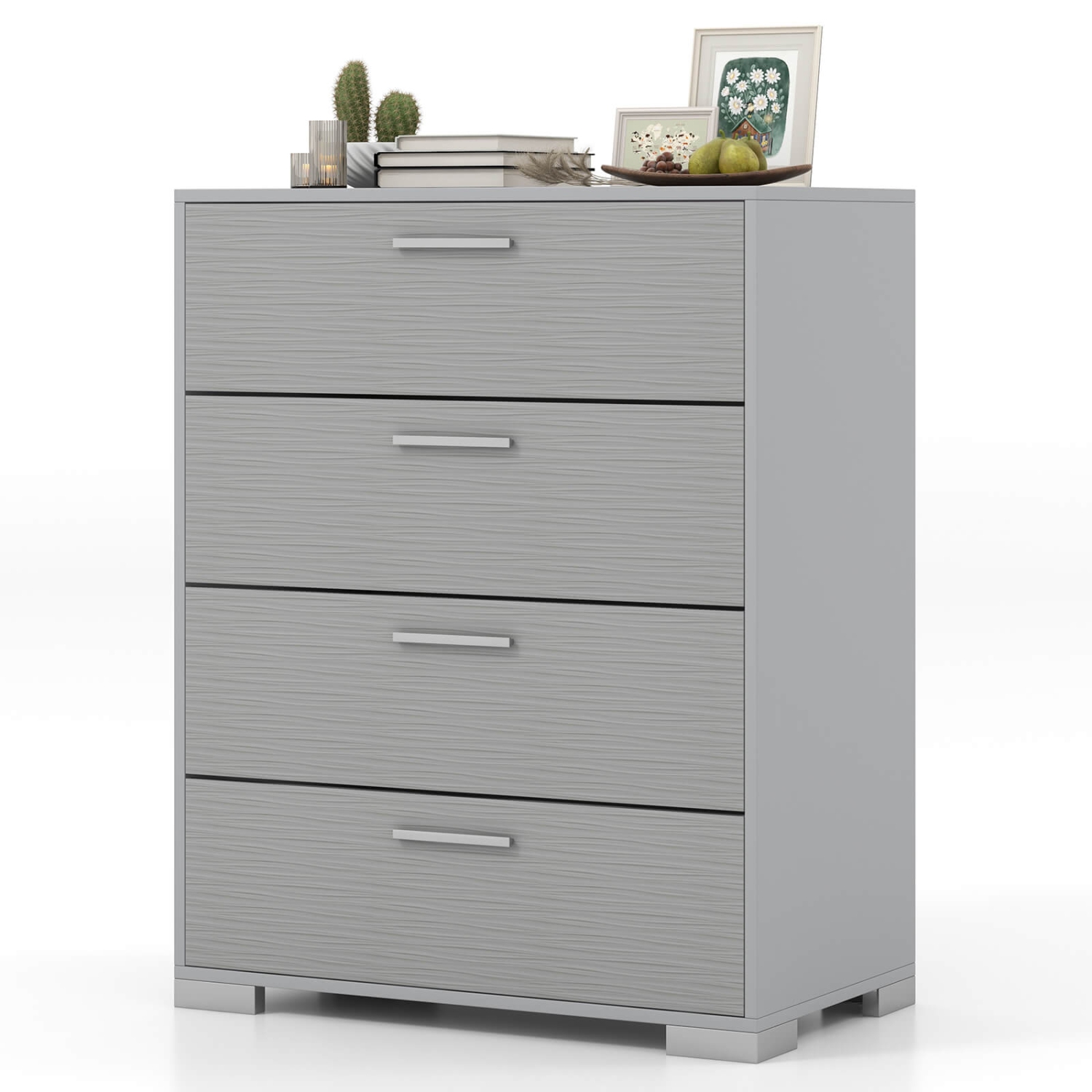 Costway 4 Drawer Storage Cabinet with Metal Legs & Handles Anti-Toppling Devices