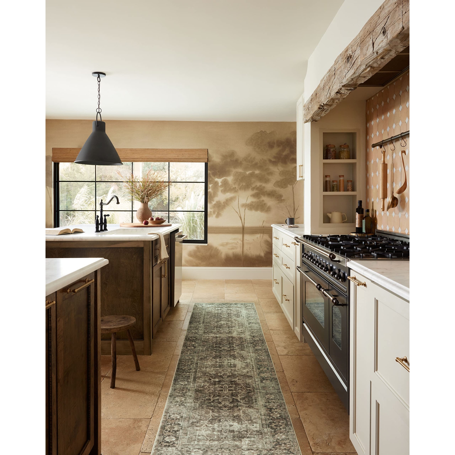 Magnolia Home by Joanna Gaines x Loloi Sinclair SIN-01 Collection Machine Washable Pebble/Taupe 5'-0" x 7'-0" Area Rug