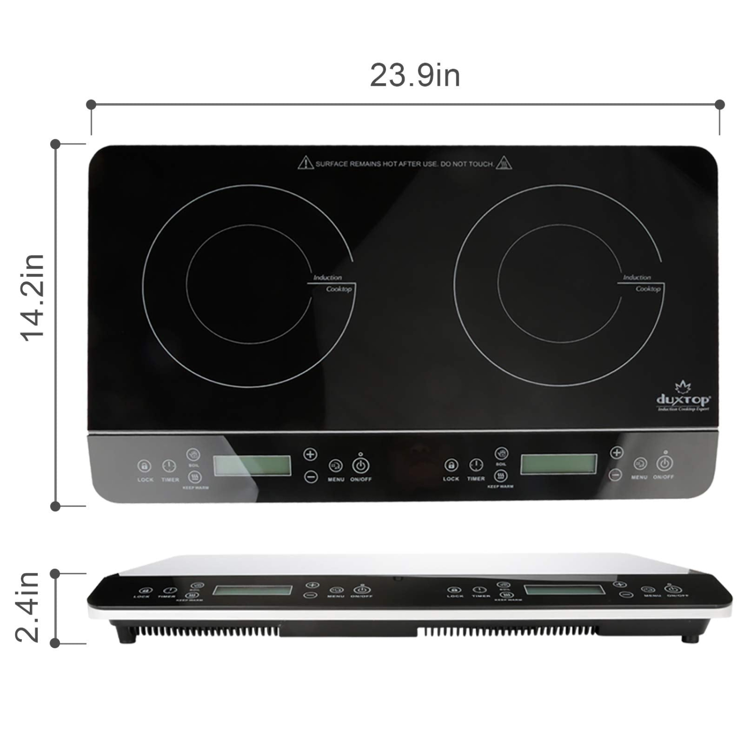 Double surface de cuisson ACL portative à induction 1800&nbsp;W Cuisinière électrique numérique à capteur tactile de comptoir, 9620LS/BT-35.