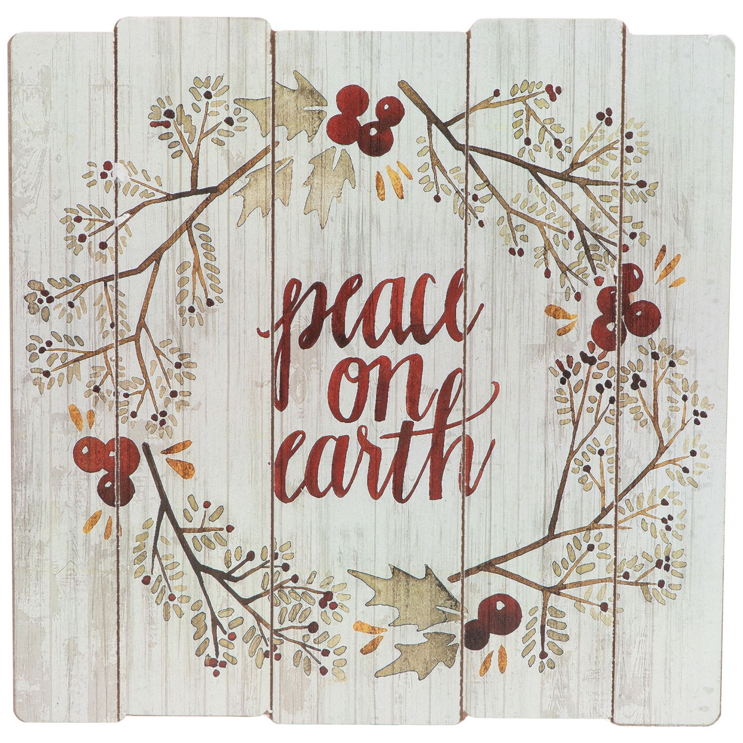 Peace on Earth Christmas Wall Sign - 12"