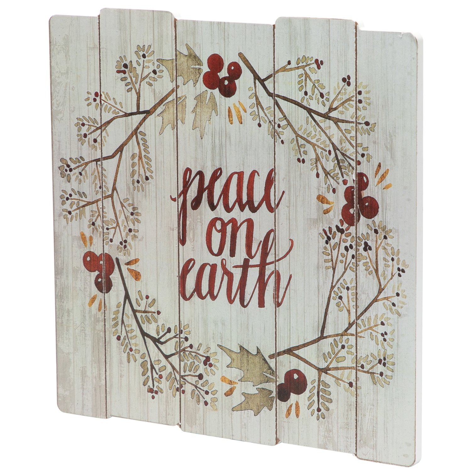 Peace on Earth Christmas Wall Sign - 12"