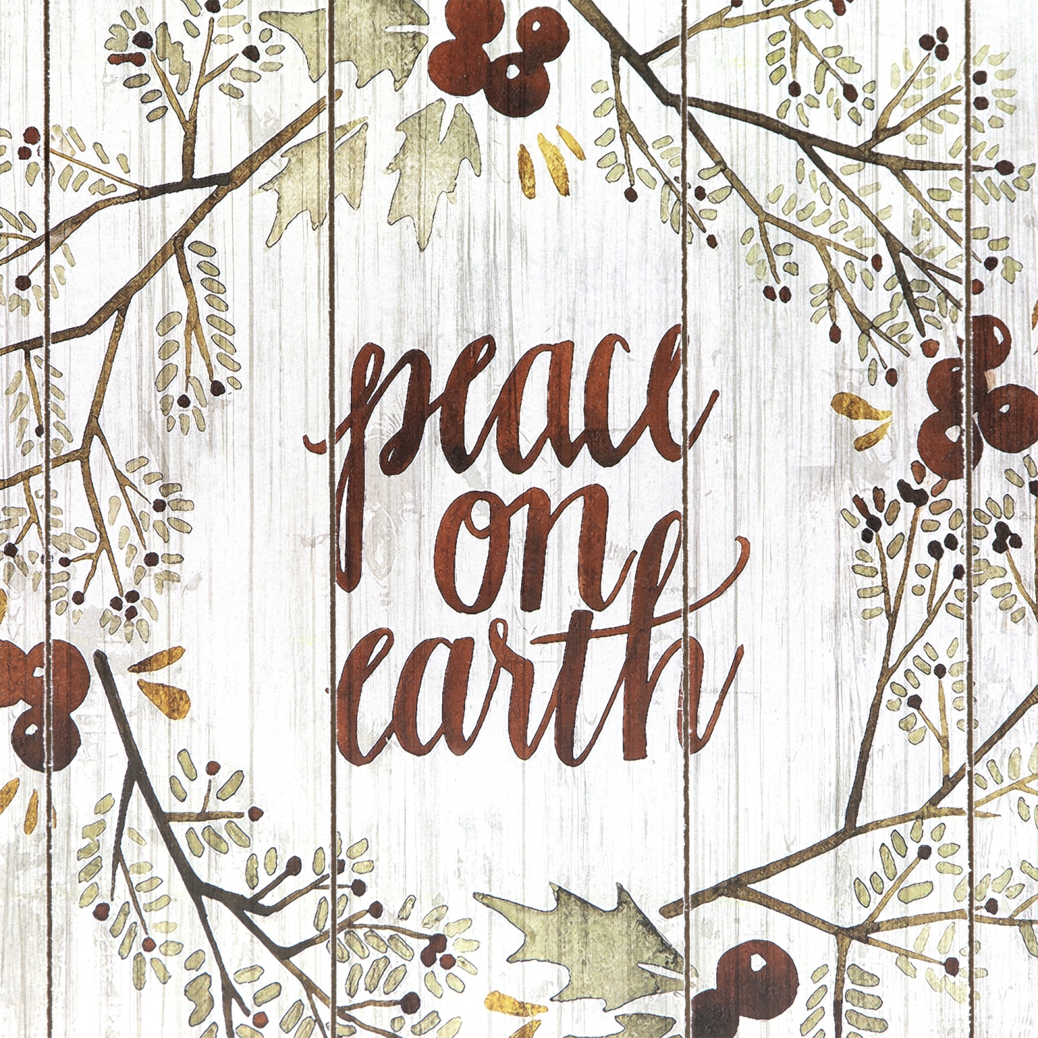 Peace on Earth Christmas Wall Sign - 12"