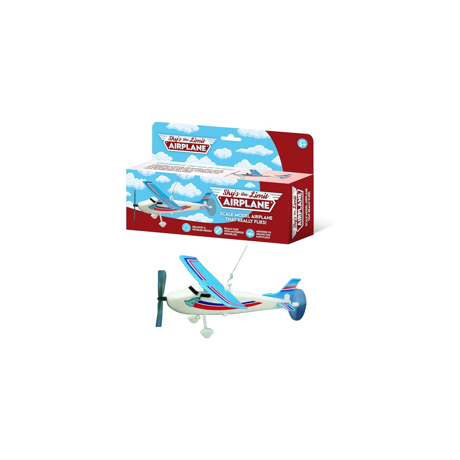 Sky's The Limit Motorized Airplane on a String – Realistic Scale Model with Propeller, Safe Indoor Flight & Dynamic Motion | Perfect Decor & Gift for