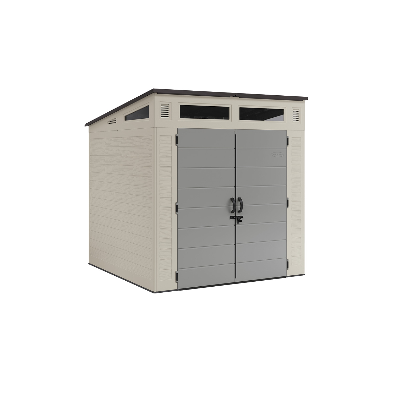 Suncast - Remise de rangement Modernist 7 x 7 pi - Vanille/Gris tourterelle