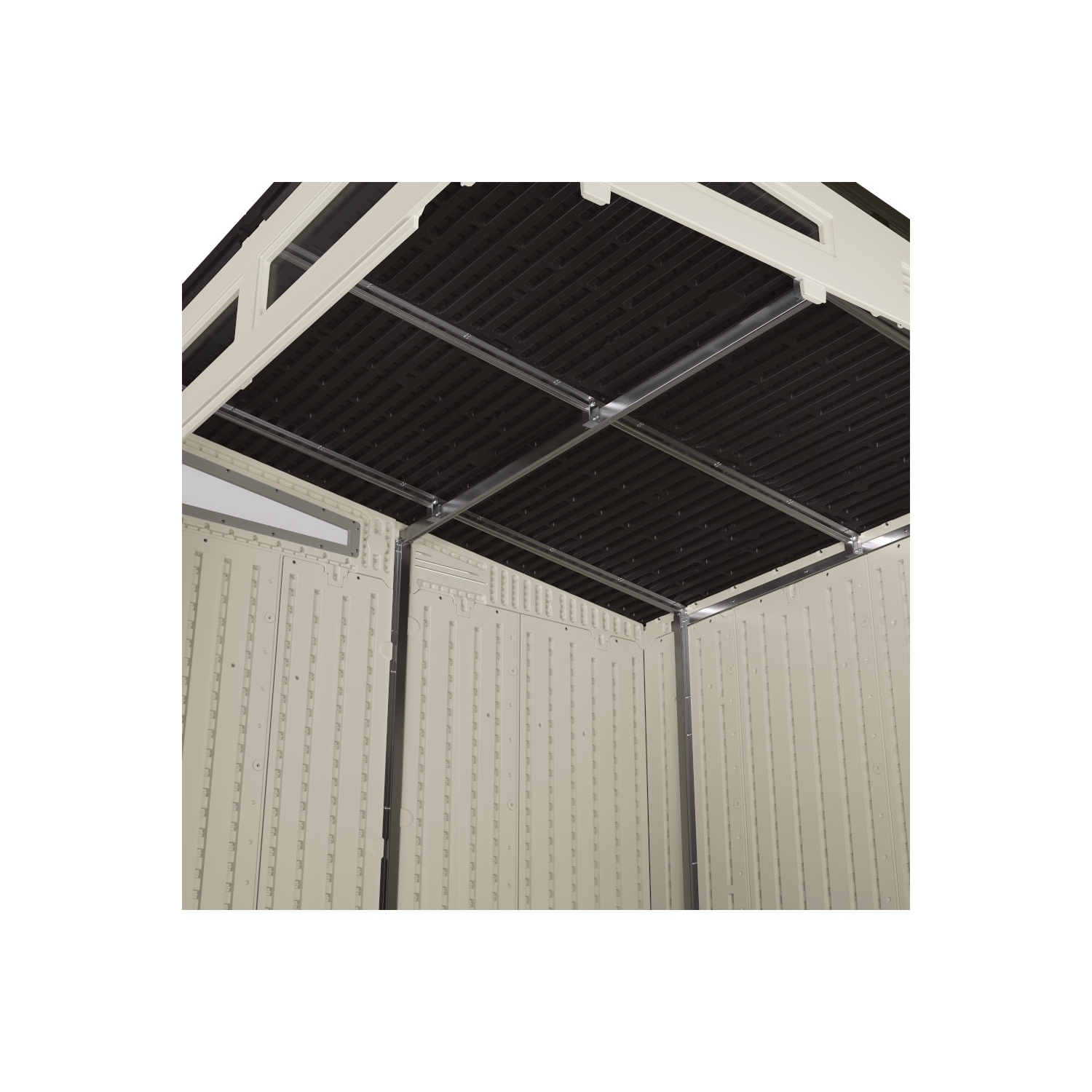 Suncast - Remise de rangement Modernist 7 x 7 pi - Vanille/Gris tourterelle