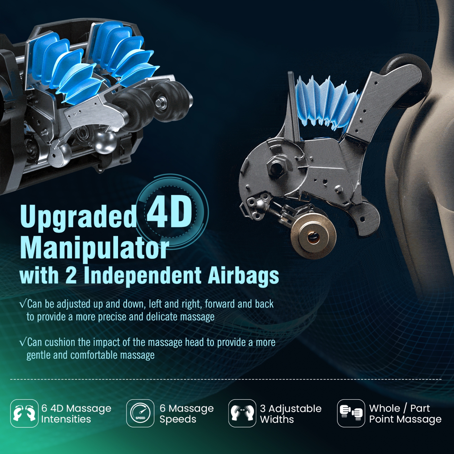 Fauteuil de massage 4&nbsp;deniers de Costway, fauteuil de massage Track Zero Gravity Full Body SL, coussin chauffant taille, coussin gonflable de