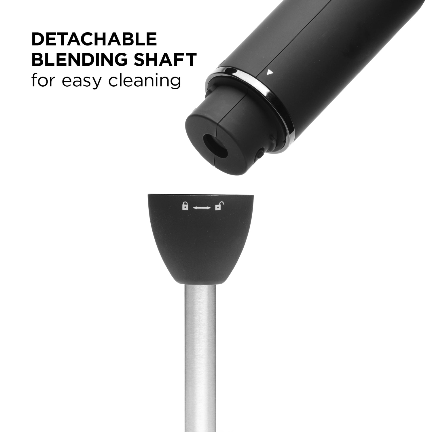 Mélangeur à main à immersion multivitesse Chefman avec lames en acier inoxydable, 300&nbsp;W, tout usage, noir