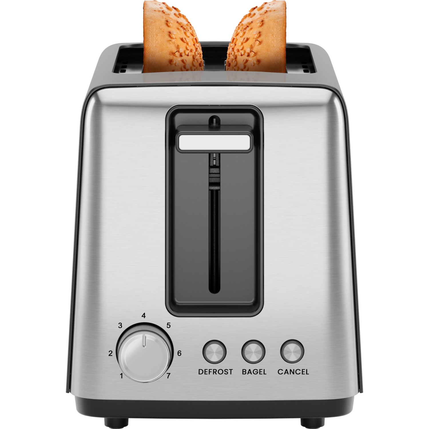 Chefman 2 Slice Toaster with 7 Shade Settings, Removable Crumb Tray, Bagel & Defrost Modes - Black