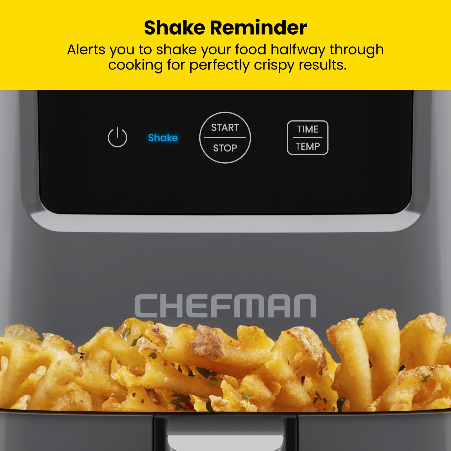 Friteuse à air chaud compacte 2&nbsp;Qt de Chefman avec écran numérique et rappel de tremblement - Gris