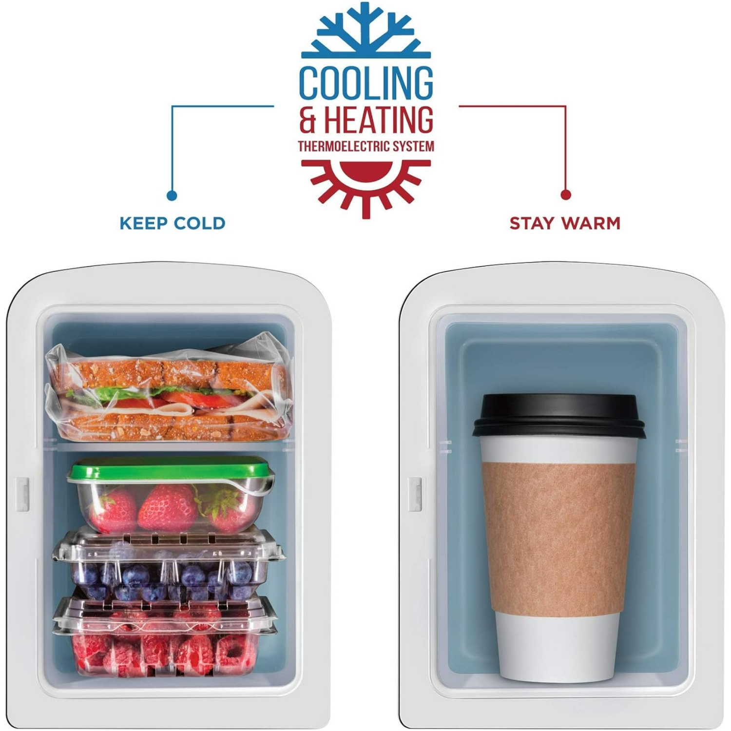 Mini réfrigérateur portatif 4&nbsp;L de Chefman avec chauffage et climatisation – Bleu