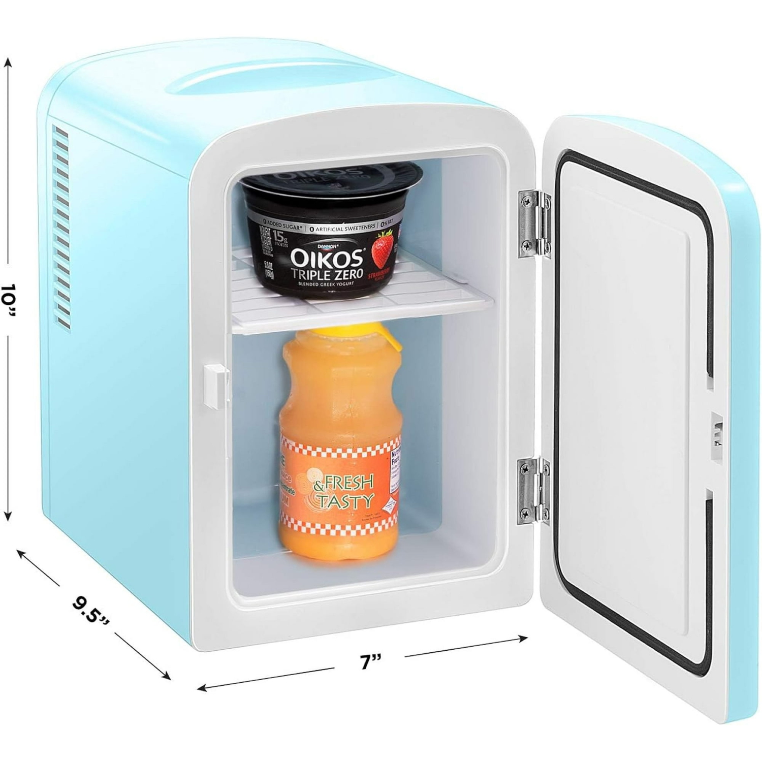Mini réfrigérateur portatif 4&nbsp;L de Chefman avec chauffage et climatisation – Bleu