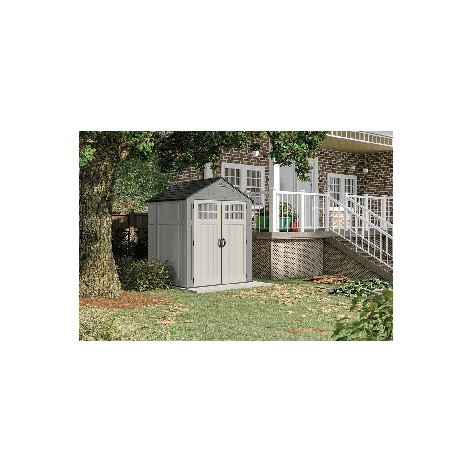 Suncast - Everett 6' x 5' Storage Shed - Dove Gray