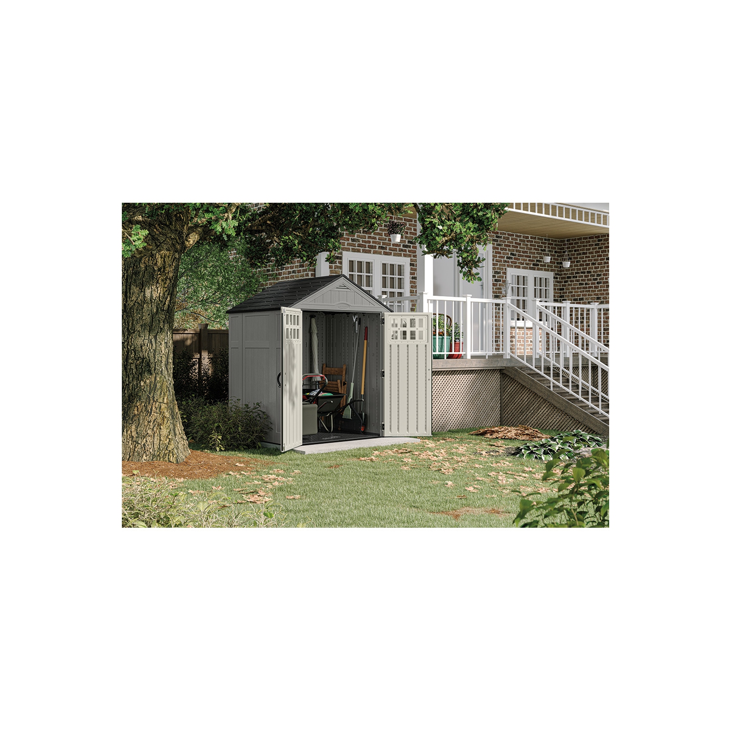 Suncast - Everett 6' x 5' Storage Shed - Dove Gray
