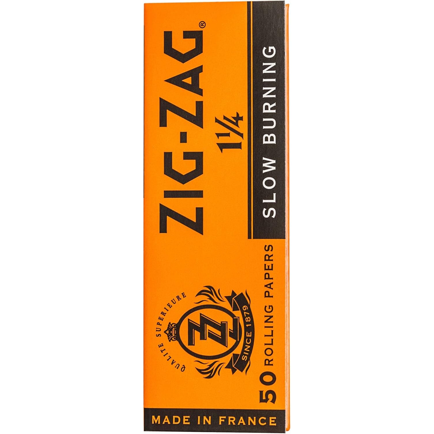 Zig-Zag – Slow Burning Rolling Papers, Carton of 25 packs, 50 Leafs per Pack, 1¼ Size, Easy Rolling, 100% Natural Gum Arabic, No Bleach, Authentic