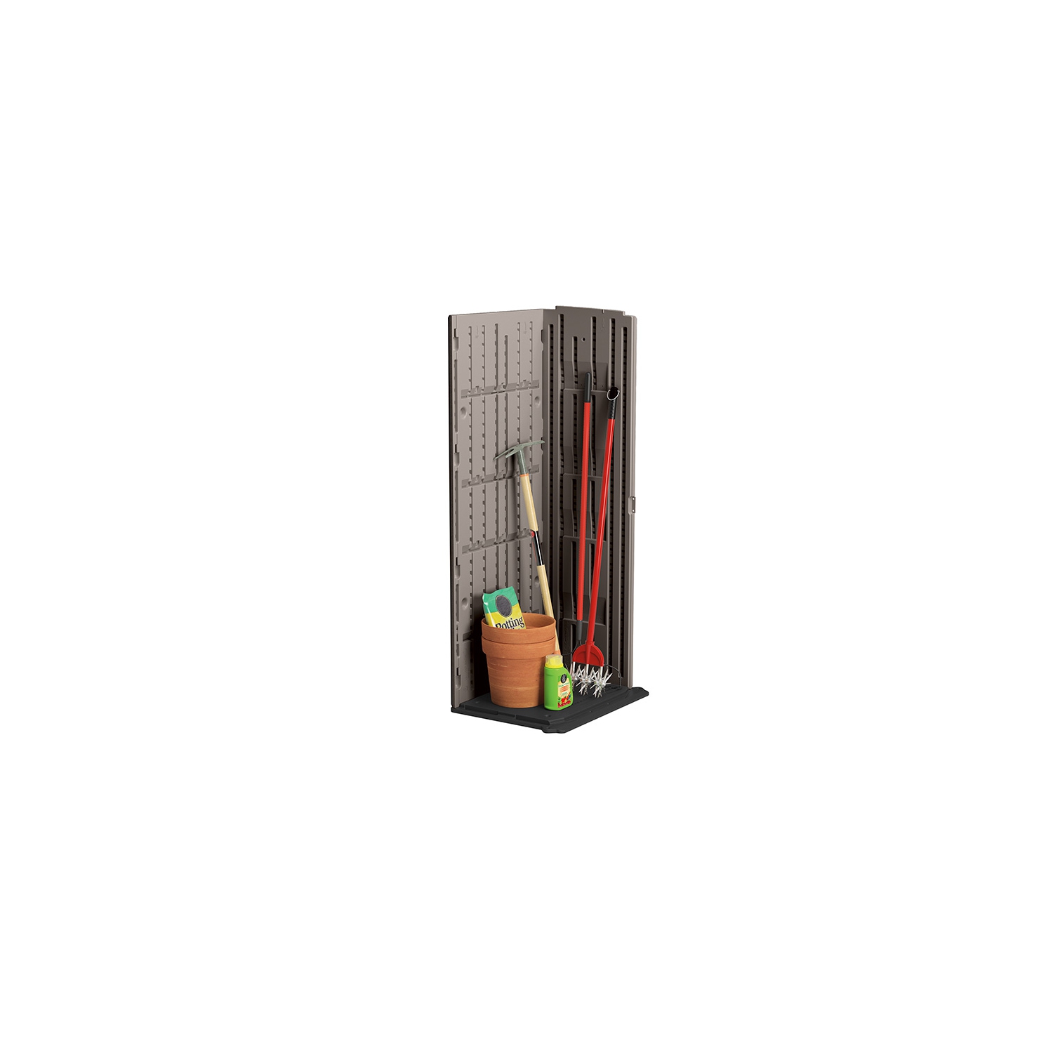 Patio Storage Cabinet Suncast BMS1250SB Vertical Storage Shed - 22 Cubic  Foot Outdoor Organizer In Stoney Color Cabanon Exterieur Plastique, image size:1500x1500
