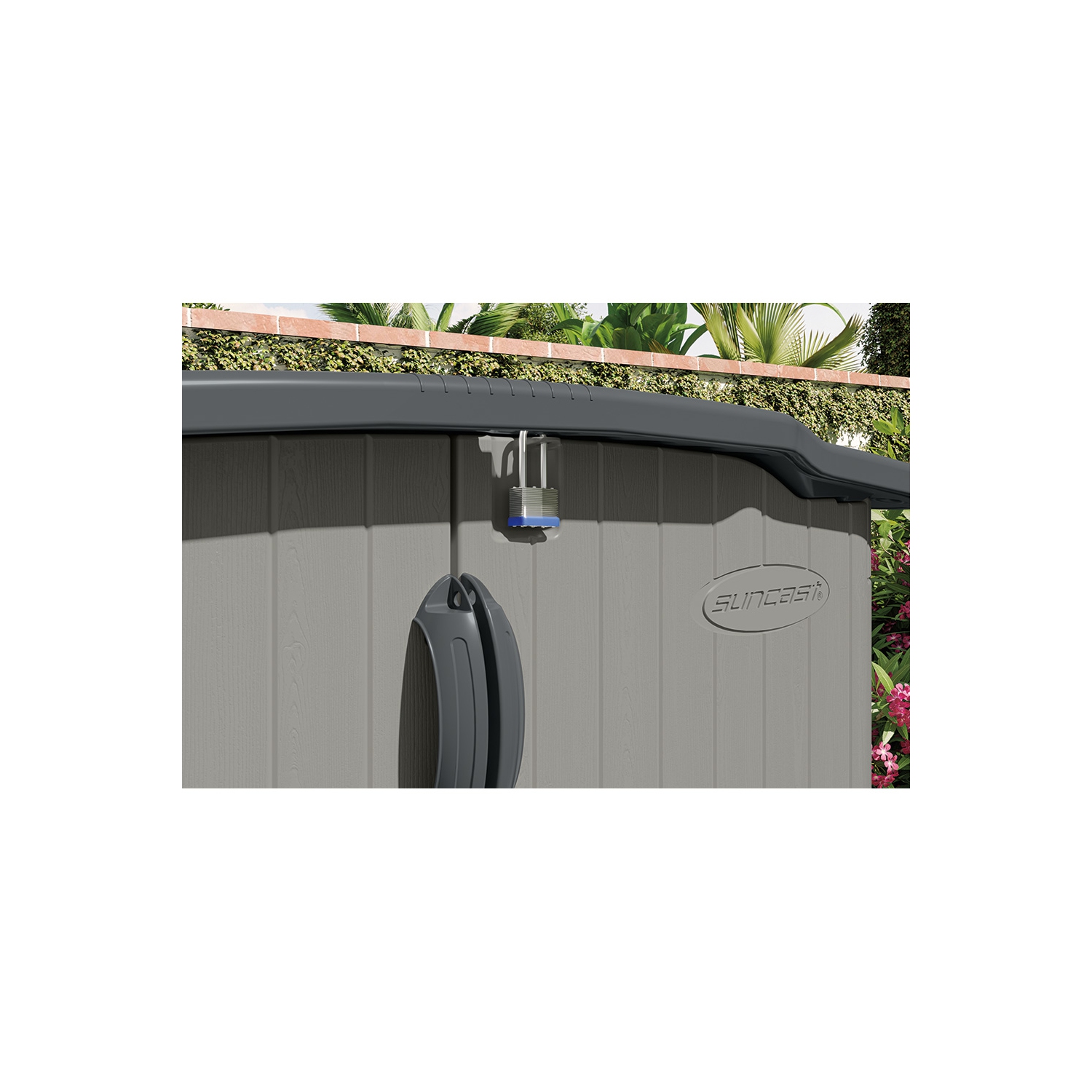 Suncast - Glidetop Horizontal Shed 98 cu.ft.- Dove Gray