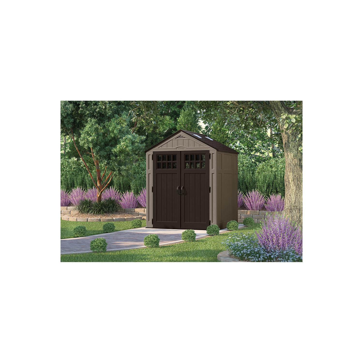 Suncast - Everett 6' x 5' Storage Shed - Dark Taupe