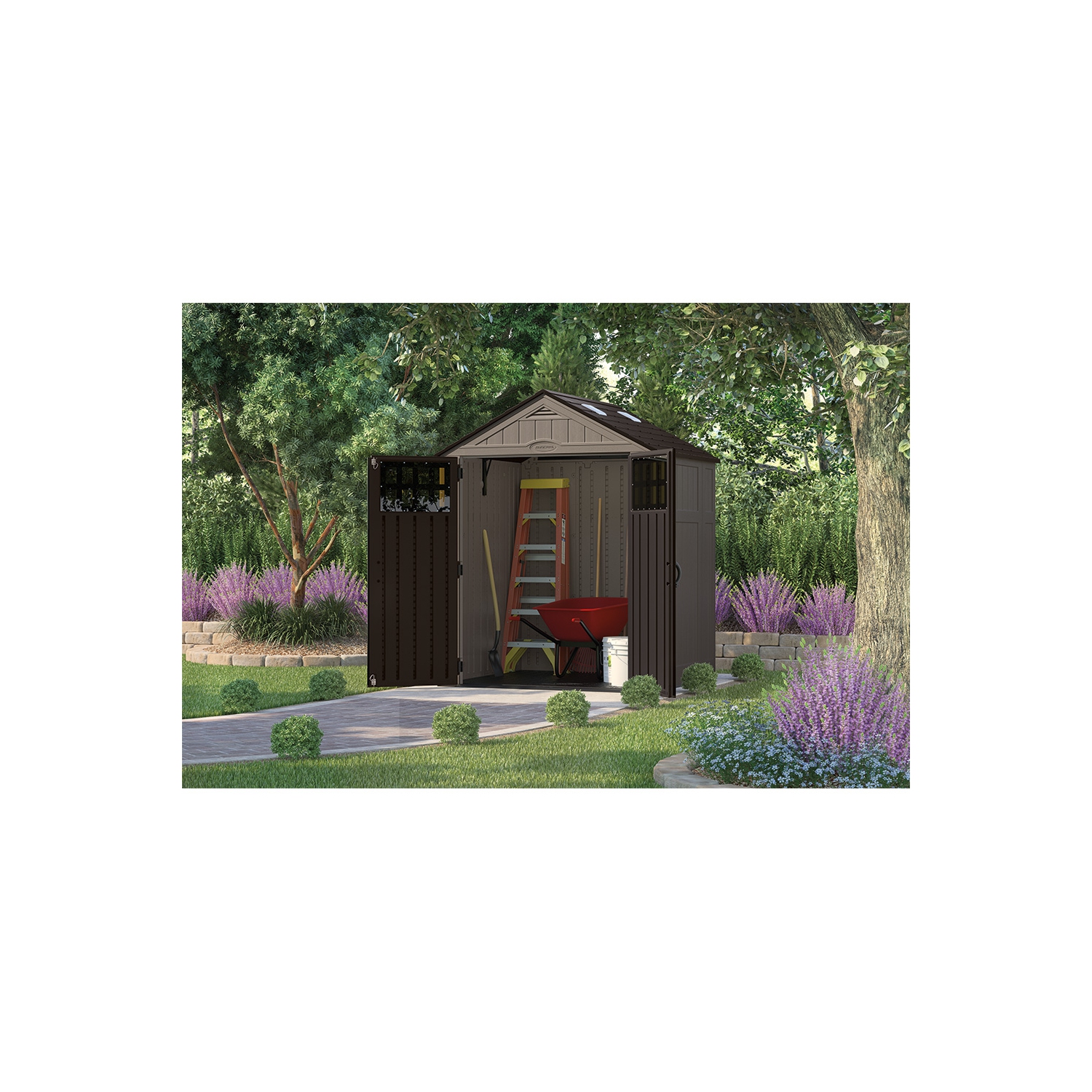 Suncast - Everett 6' x 5' Storage Shed - Dark Taupe