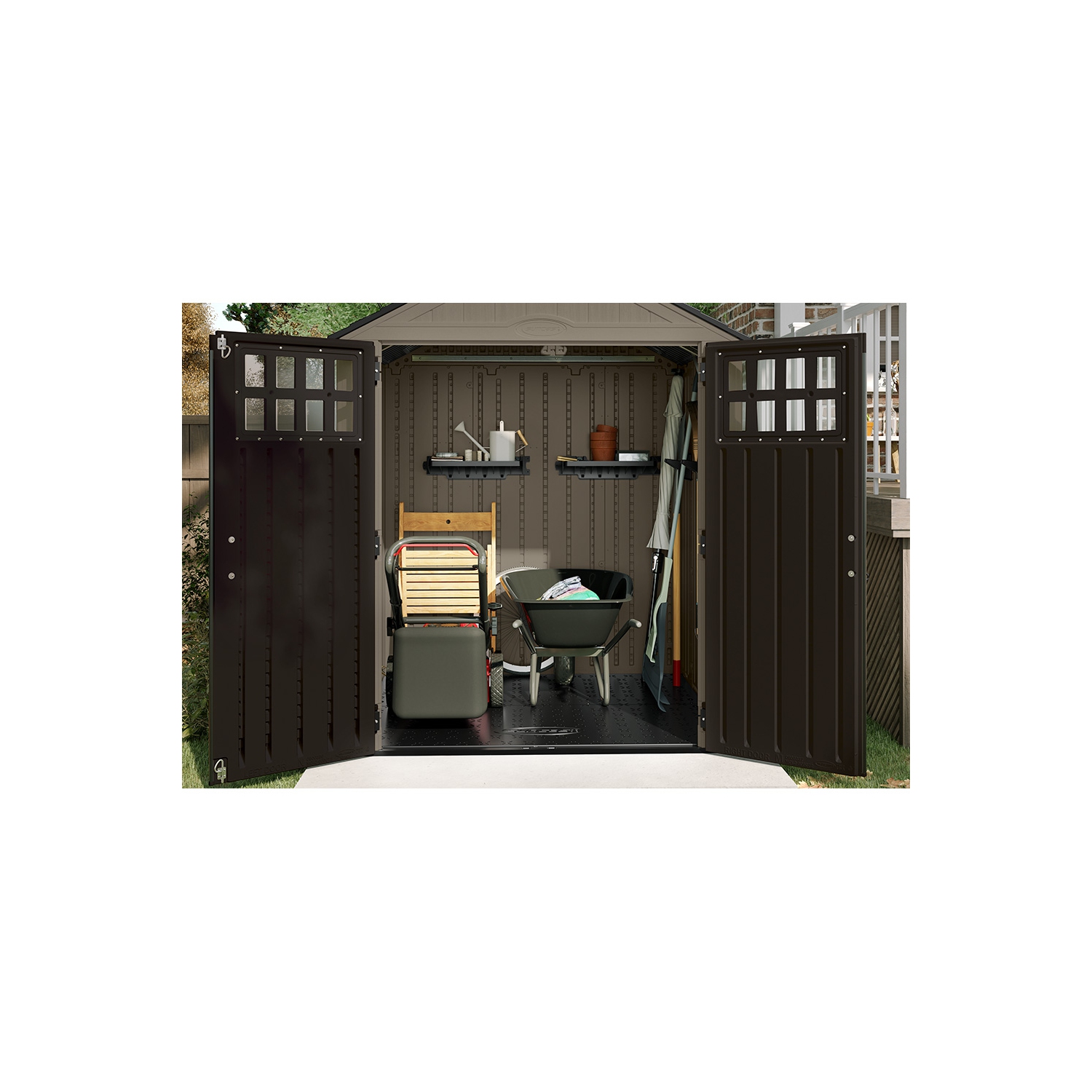 Suncast - Everett 6' x 5' Storage Shed - Dark Taupe