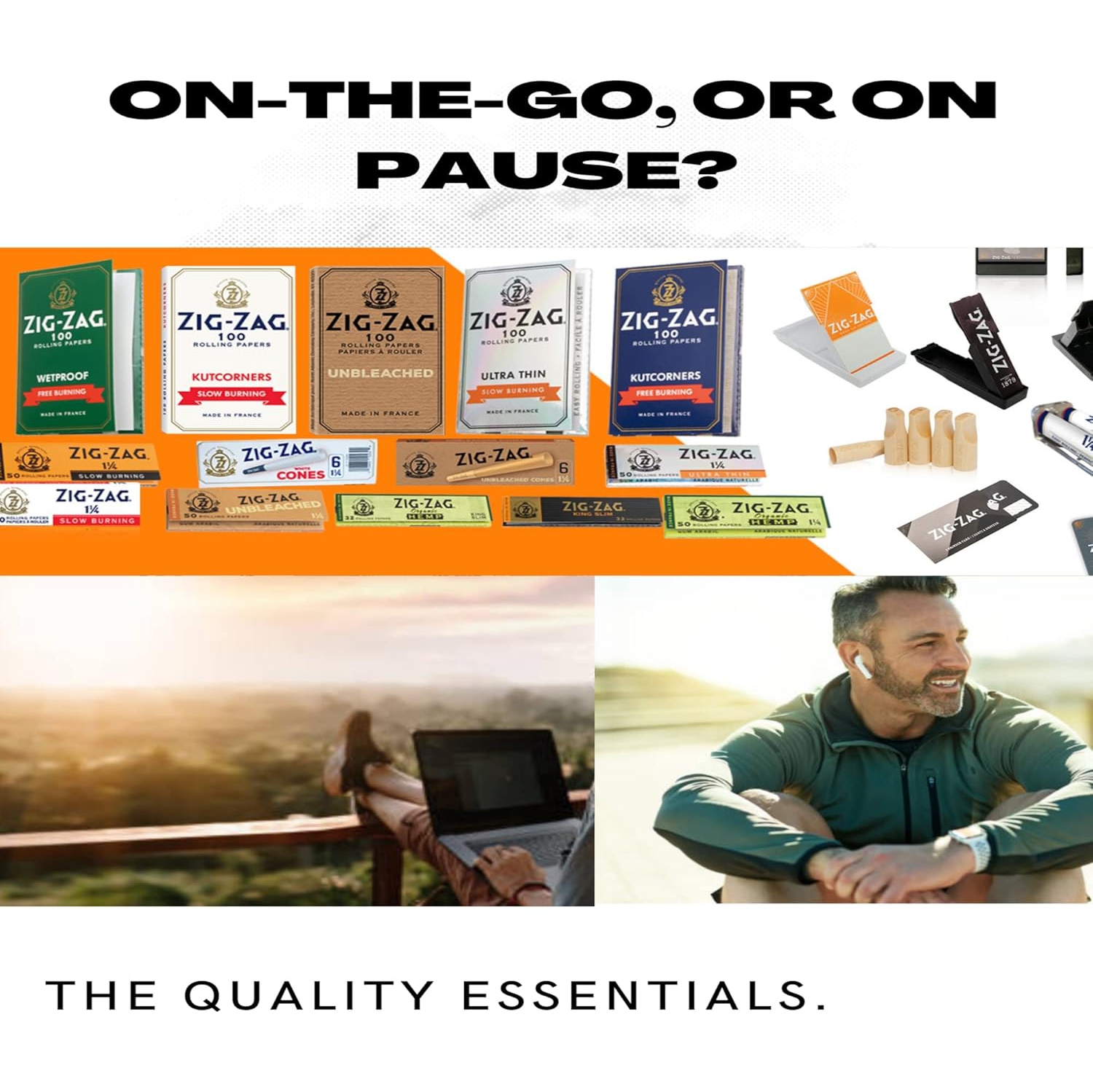 Zig-Zag – Papier roulant à combustion lente, boîte de 25 paquets, 50 feuilles par paquet, format de 1¼, rouleau facile, gomme arabique naturelle à