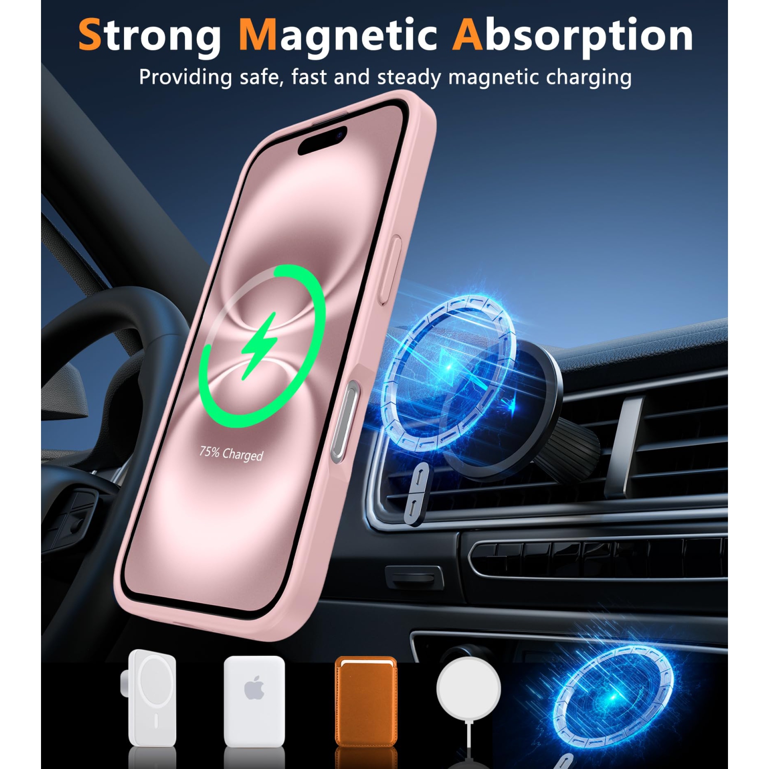 iPhone 16 Plus Case: Magnetic Matte Textured Slim Lightweight Translucent Military Grade Drop Protection Cell Phone Cover - Rugged Durable Shockproof