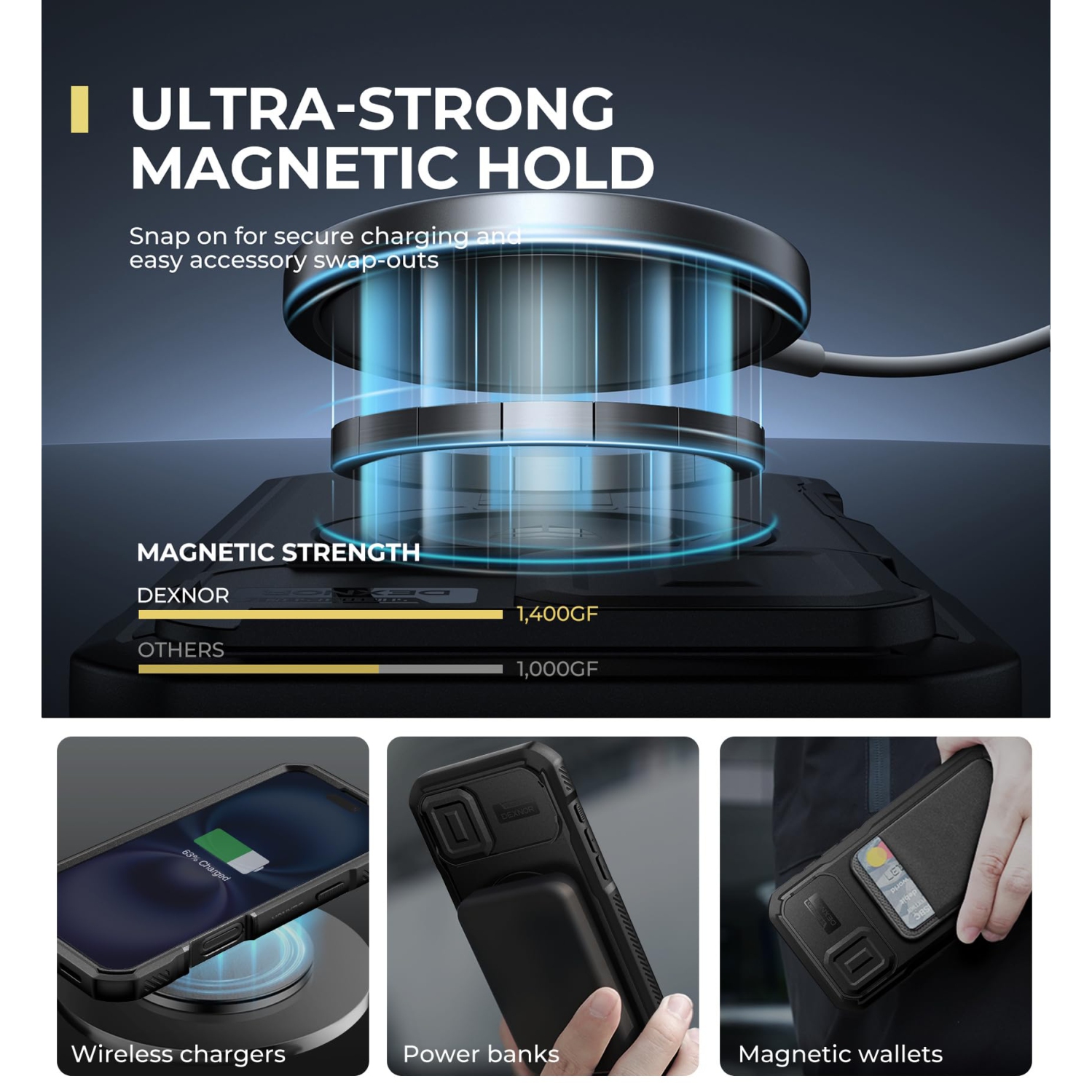 iPhone 16 Plus Magnetic Case with Slide Camera Cover & Adjustable Kickstand & Built-in Screen Protector, Rugged Shockproof Bumper Cases Heavy-Duty