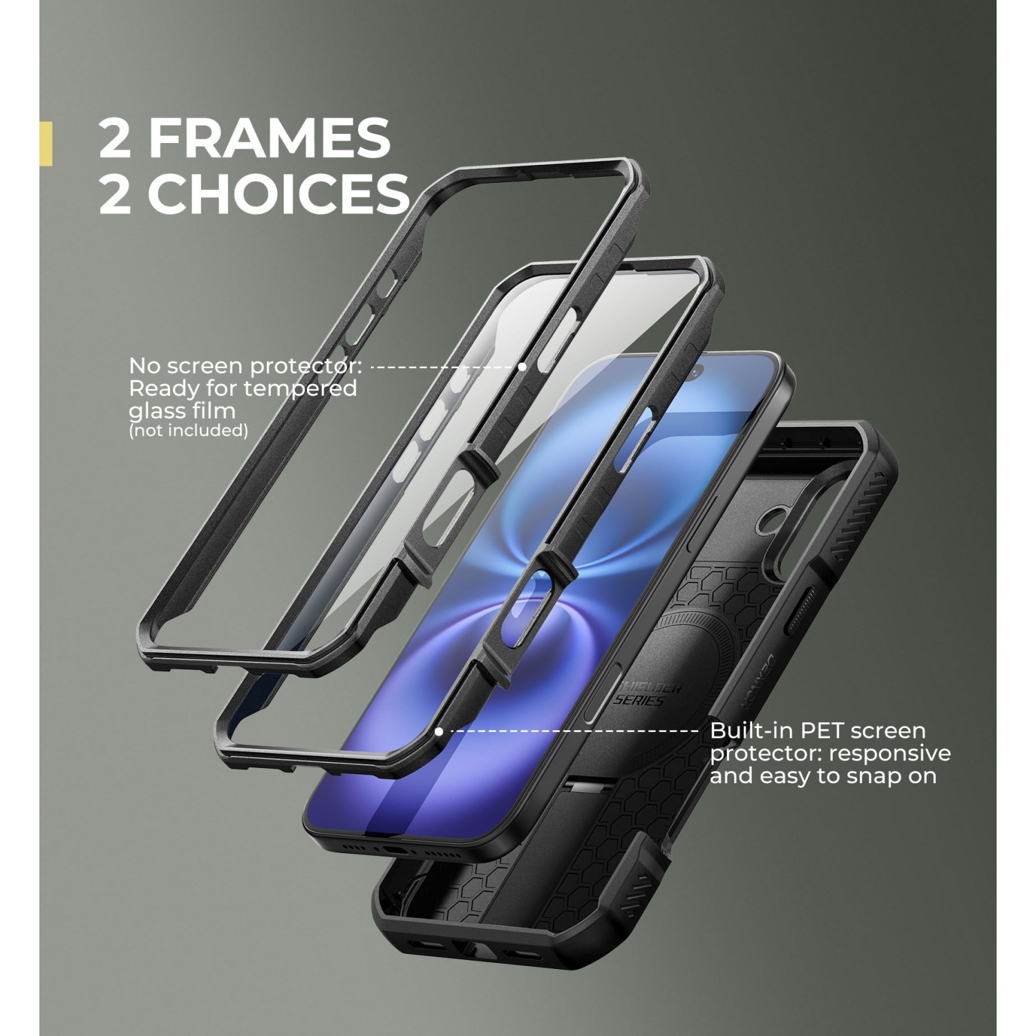 iPhone 16 Plus Magnetic Case with Slide Camera Cover & Adjustable Kickstand & Built-in Screen Protector, Rugged Shockproof Bumper Cases Heavy-Duty