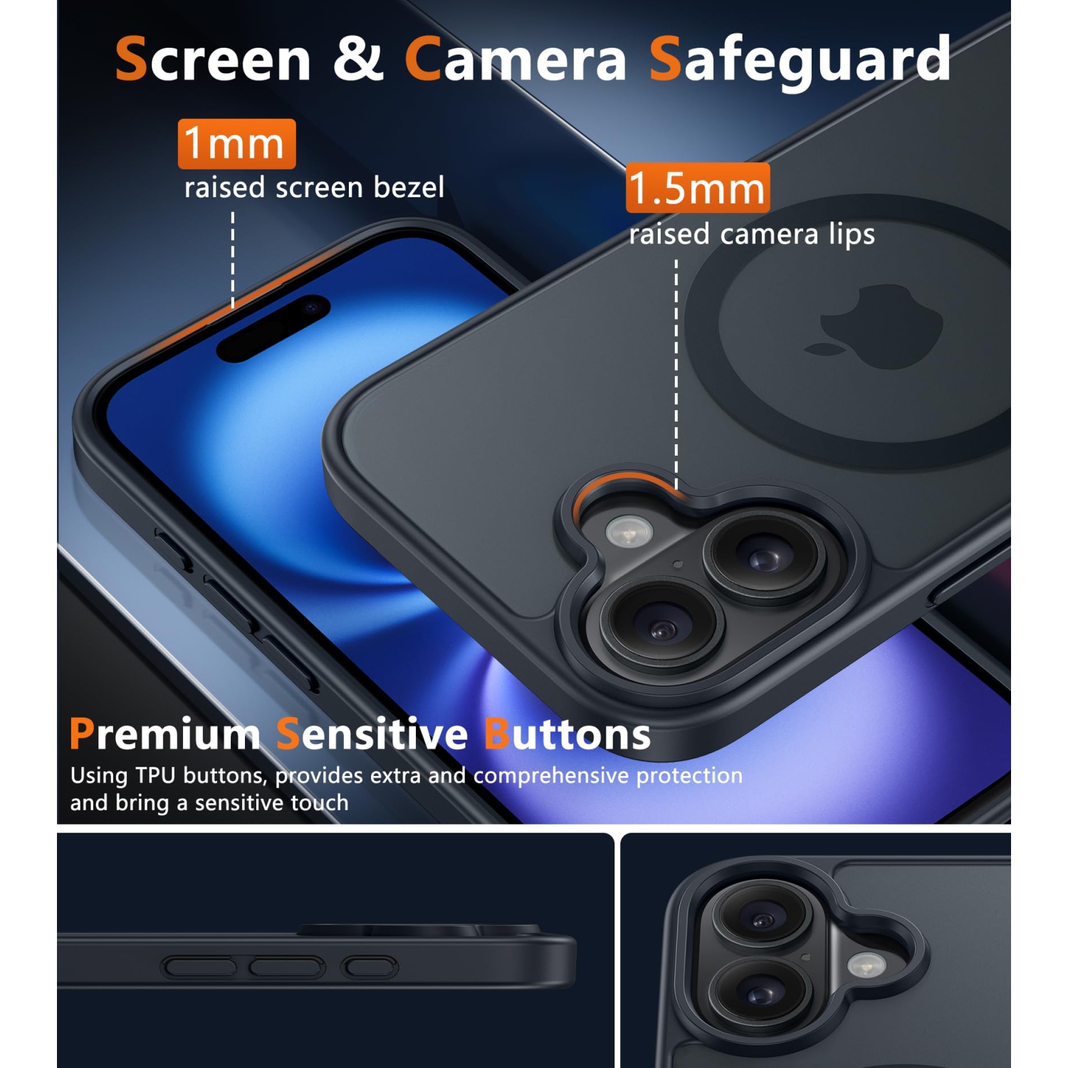 Étui pour iPhone 16 Plus&nbsp;: Étui magnétique mat texturé mince, léger et translucide de qualité militaire pour téléphone cellulaire - Pare-chocs