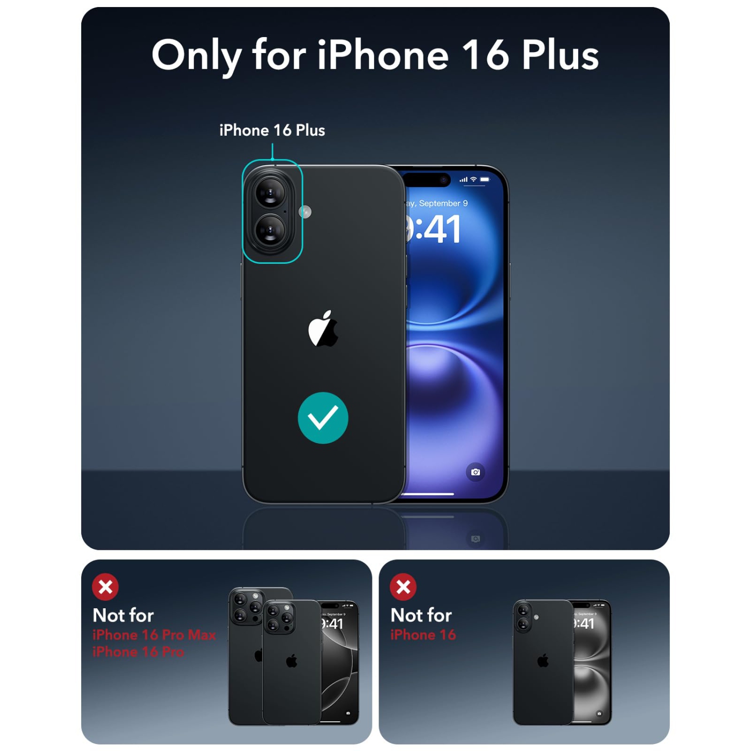 iPhone 16 Plus Case, Compatible with MagSafe, Shockproof Military-Grade Protection, Magnetic Phone Case for iPhone 16 Plus, Classic Hybrid Case,