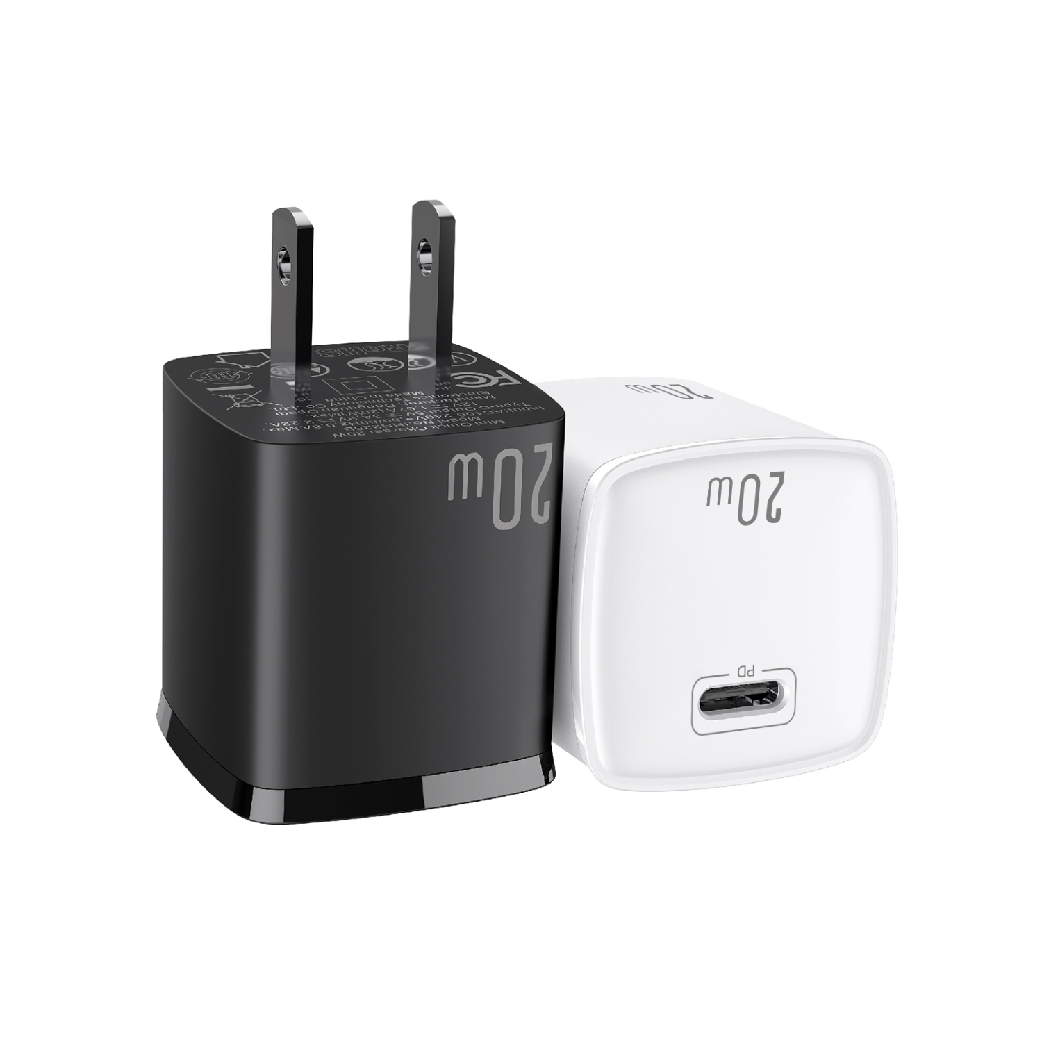 Tecto Fast Wall Charger 20W USB-C Port - Ultra Compact Size - PD Technology - White