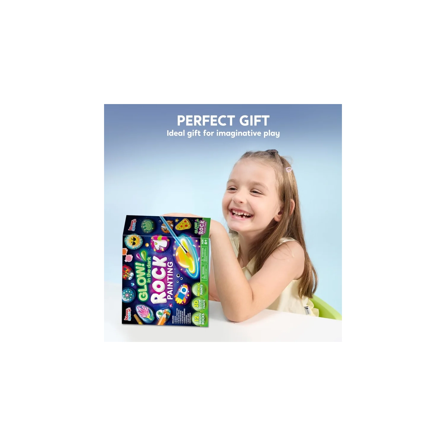 Glow in The Dark Rock Painting Kit - Arts & Crafts for Kids Ages 6-12, Perfect Gift for Boys & Girls
