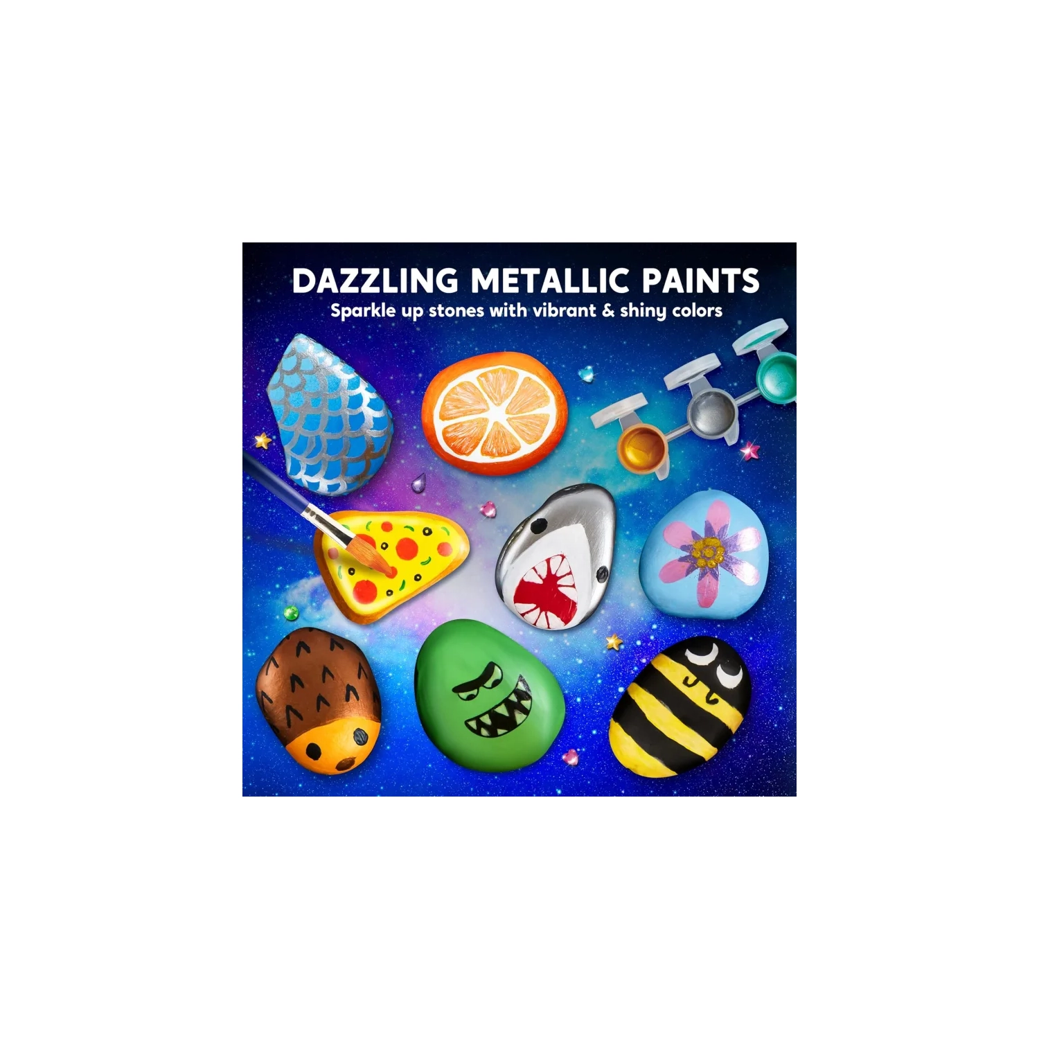 Glow in The Dark Rock Painting Kit - Arts & Crafts for Kids Ages 6-12, Perfect Gift for Boys & Girls