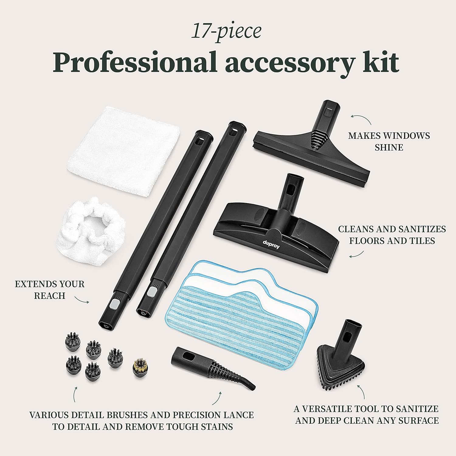 Powerful, Heavy-Duty, & Portable Multipurpose Steamer for Floors, Cars, Tiles, and Grout. Chemical-Free Disinfection for Home Use, Effectively Kills