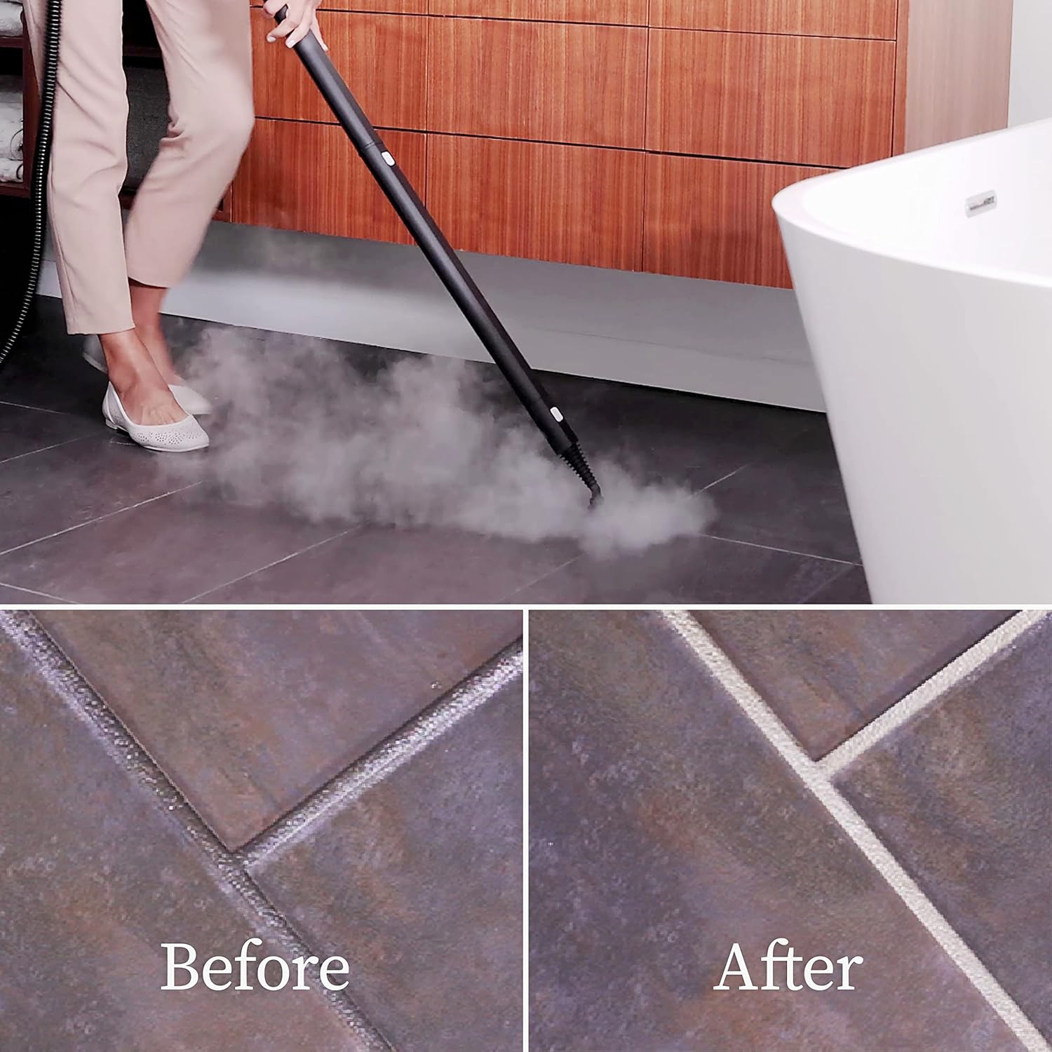 Powerful, Heavy-Duty, & Portable Multipurpose Steamer for Floors, Cars, Tiles, and Grout. Chemical-Free Disinfection for Home Use, Effectively Kills